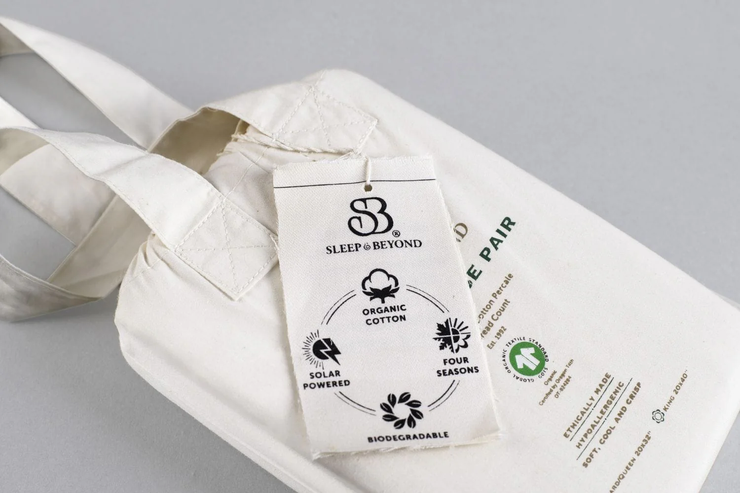 100% Organic Cotton Percale Pillowcase Pair - Image 7