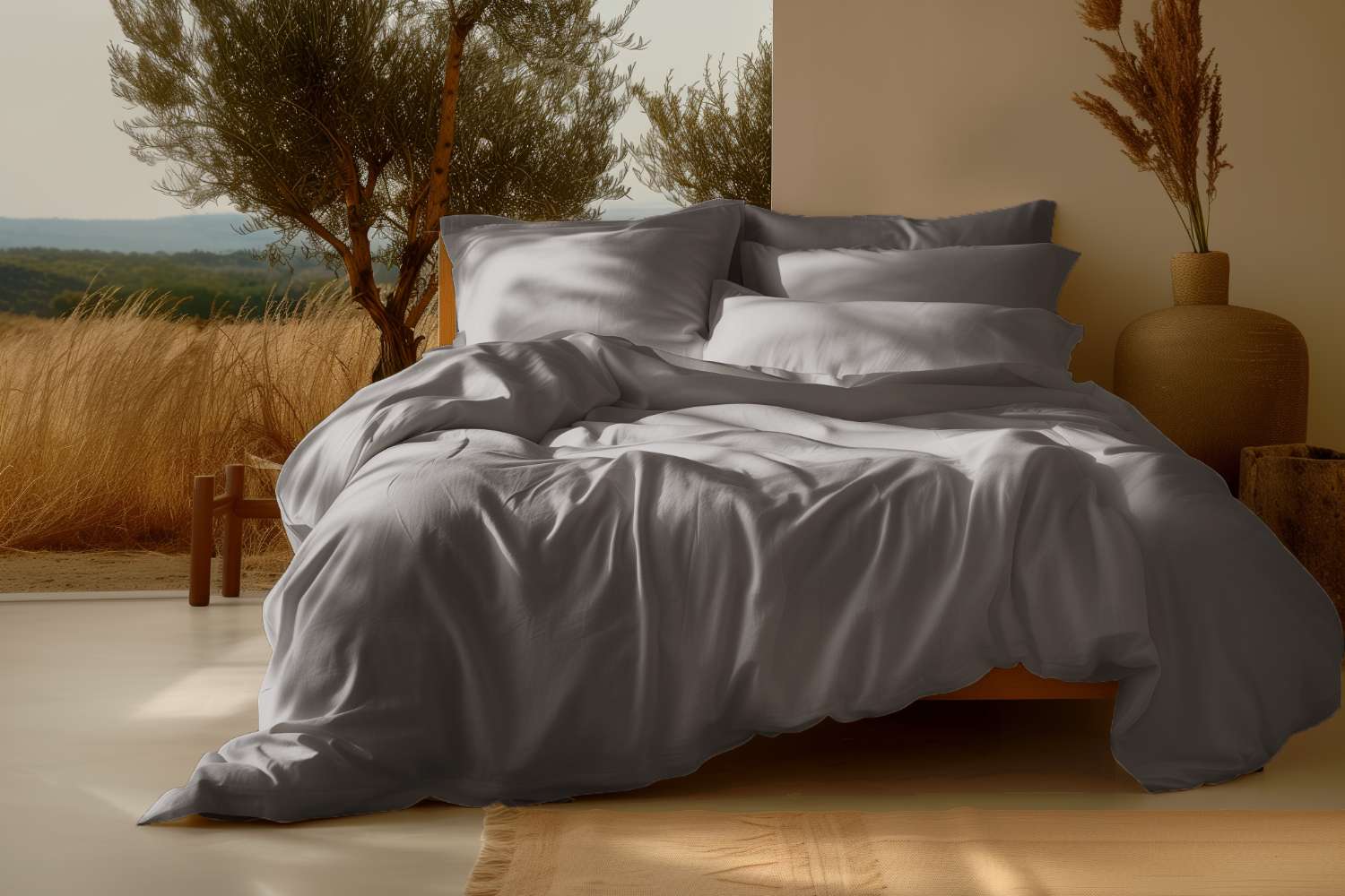 100% Organic Cotton Sateen Duvet Cover Set - Image 2