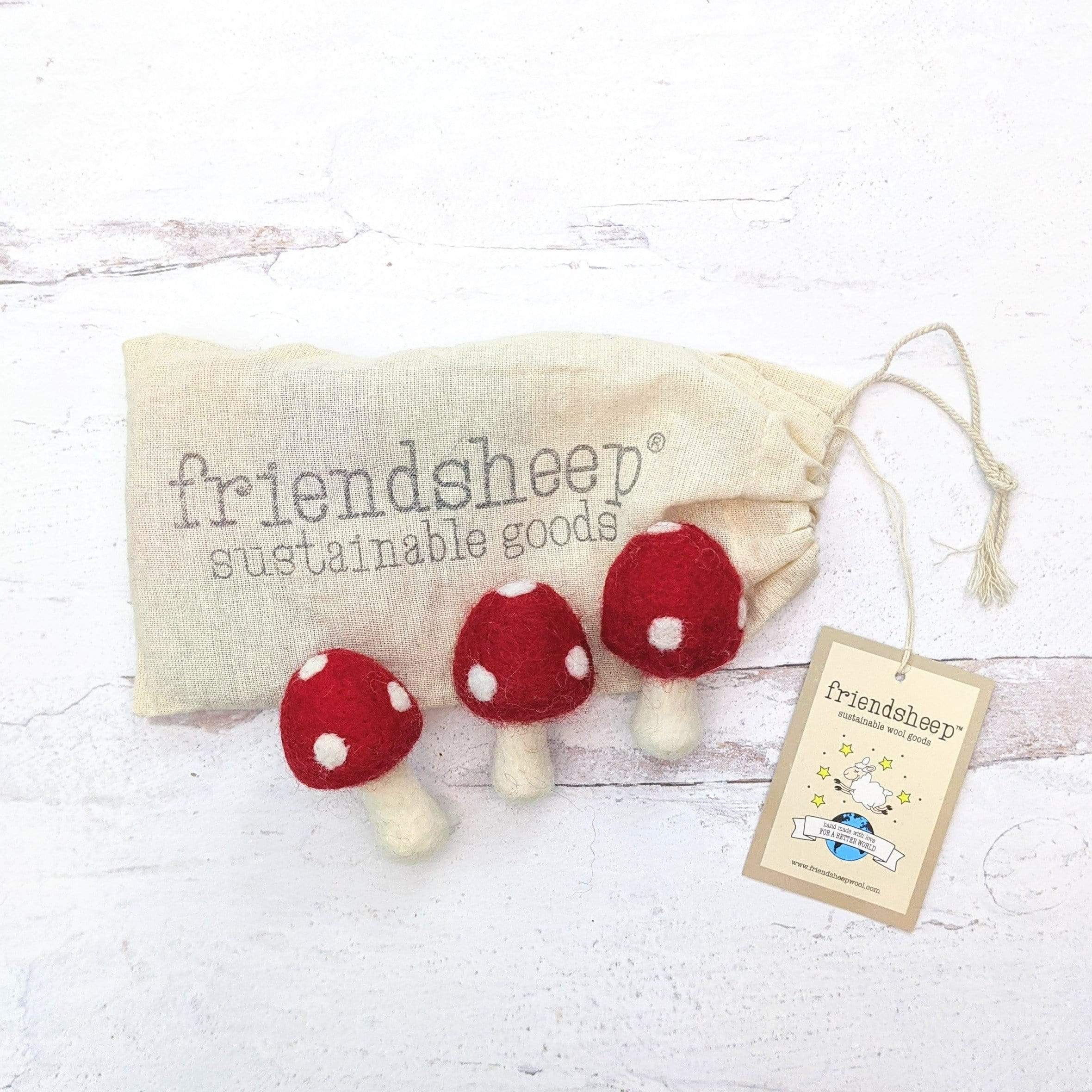 Amanita Mushrooms - Set of 3