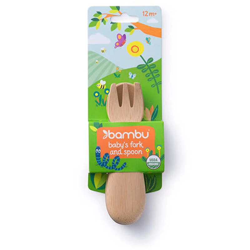 Organic Bamboo Baby Fork & Spoon - Image 3