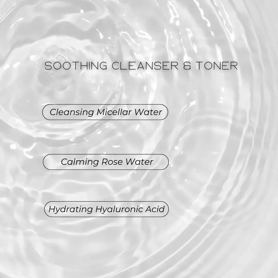 Calm Cleanse // Micellar Water Face Wash & Hyaluronic Acid Toner with Cucumber Water *New* - Image 3