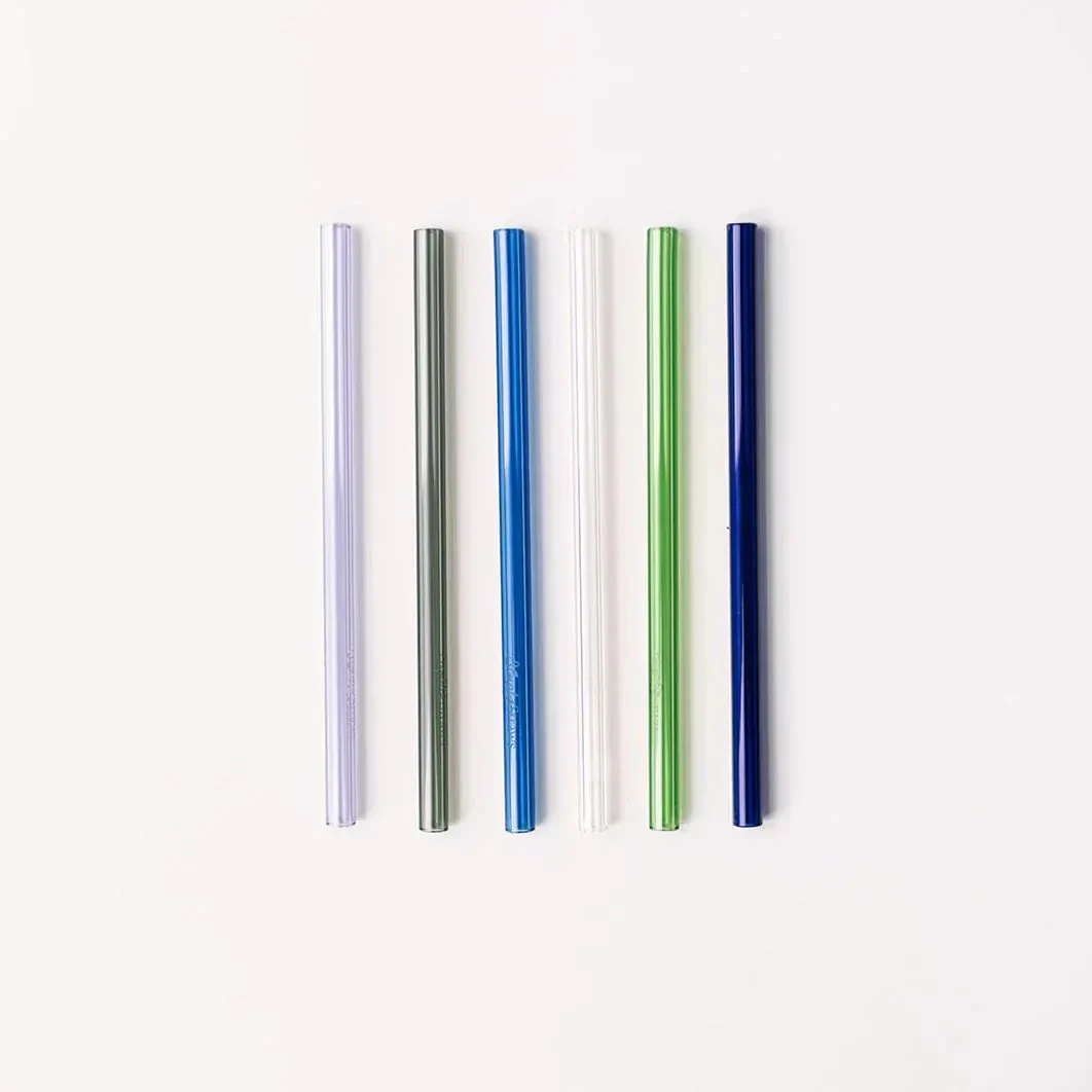 Classic 6" Glass Straw Set - Seaglass