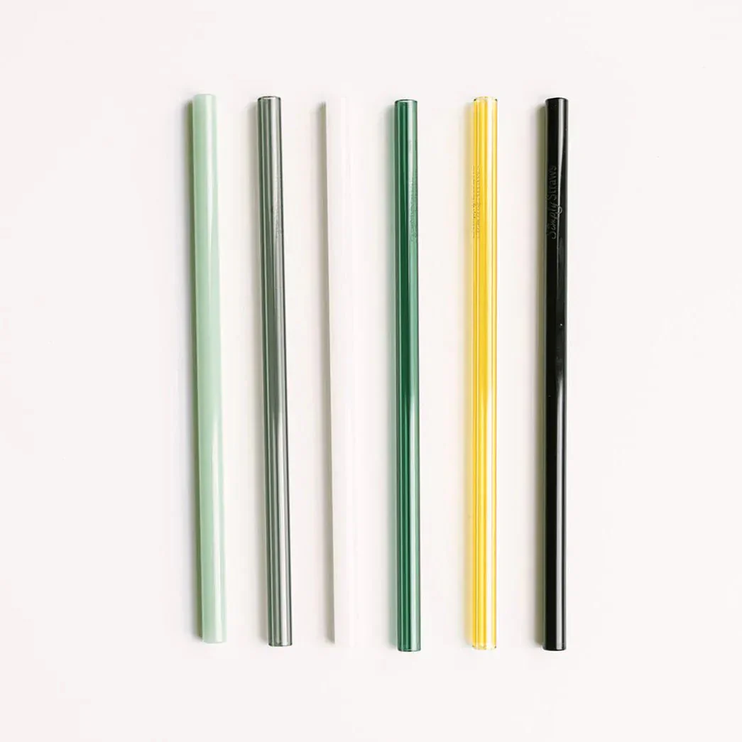 Classic 8" Glass Straw Set - Fjord Mist