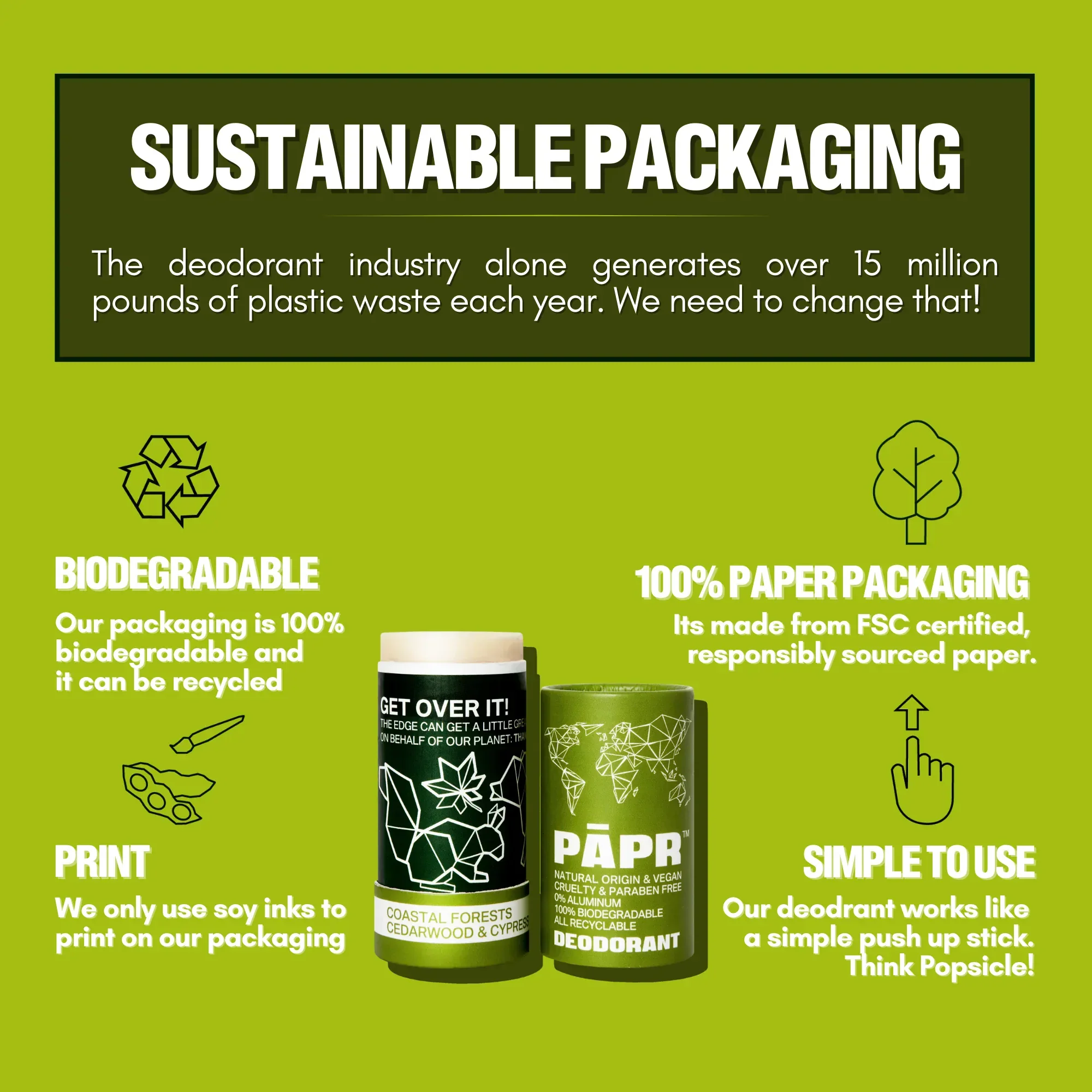 Paper Cosmetics Deodorant - Coastal Forests, Vegan, Aluminum-Free - Image 6