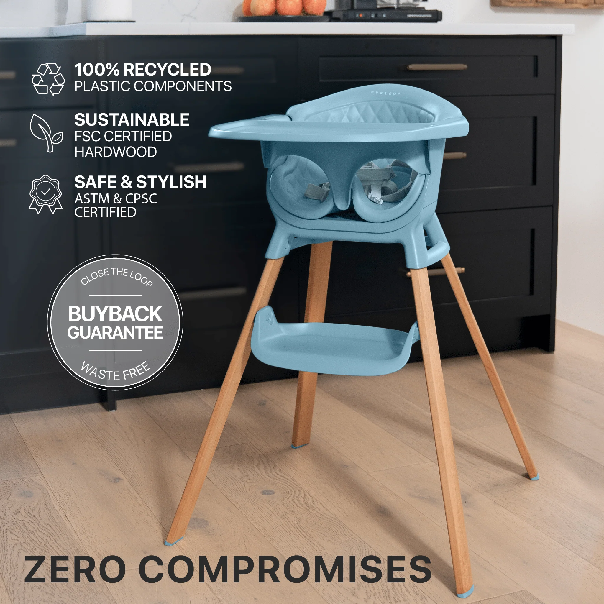 Evrloop 3-in-1 High Chair - Sustainable Design that Grows with Your Child - Image 2