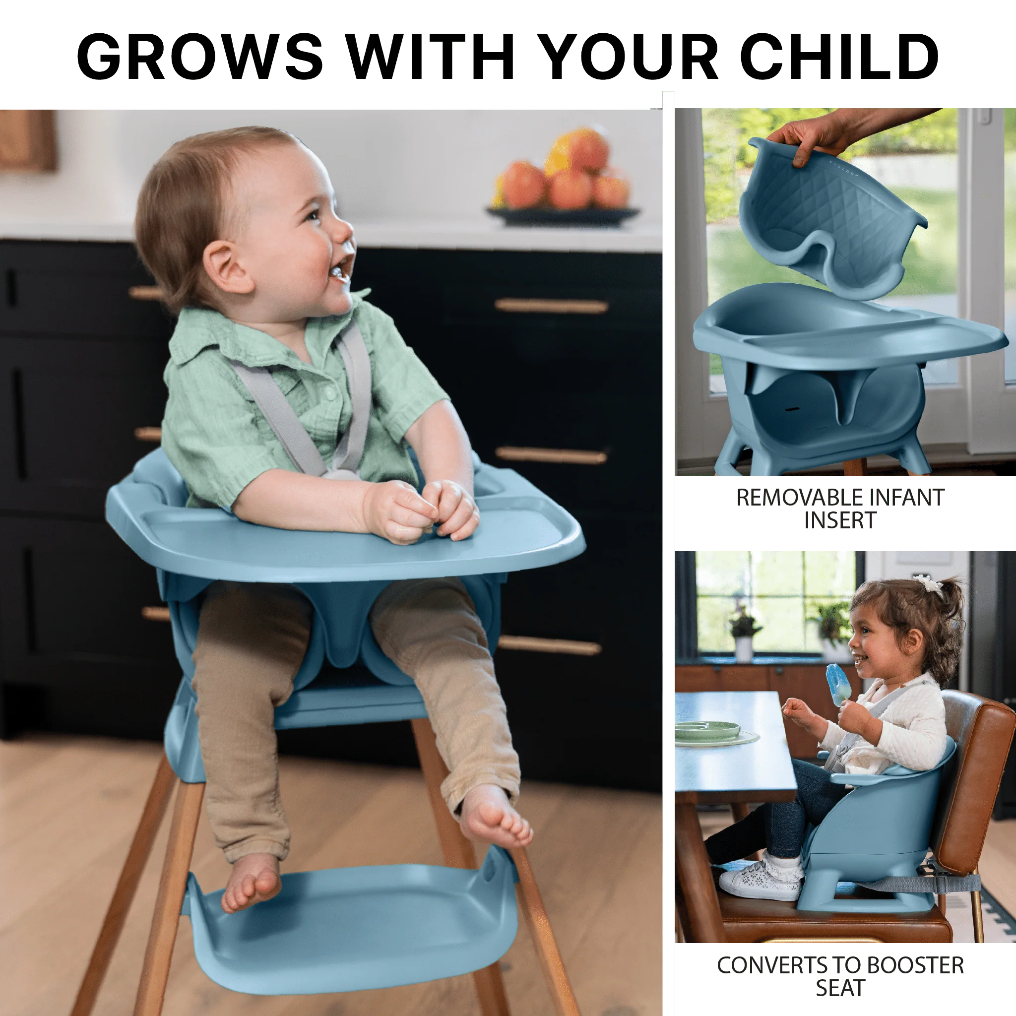 Evrloop 3-in-1 High Chair - Sustainable Design that Grows with Your Child - Image 3