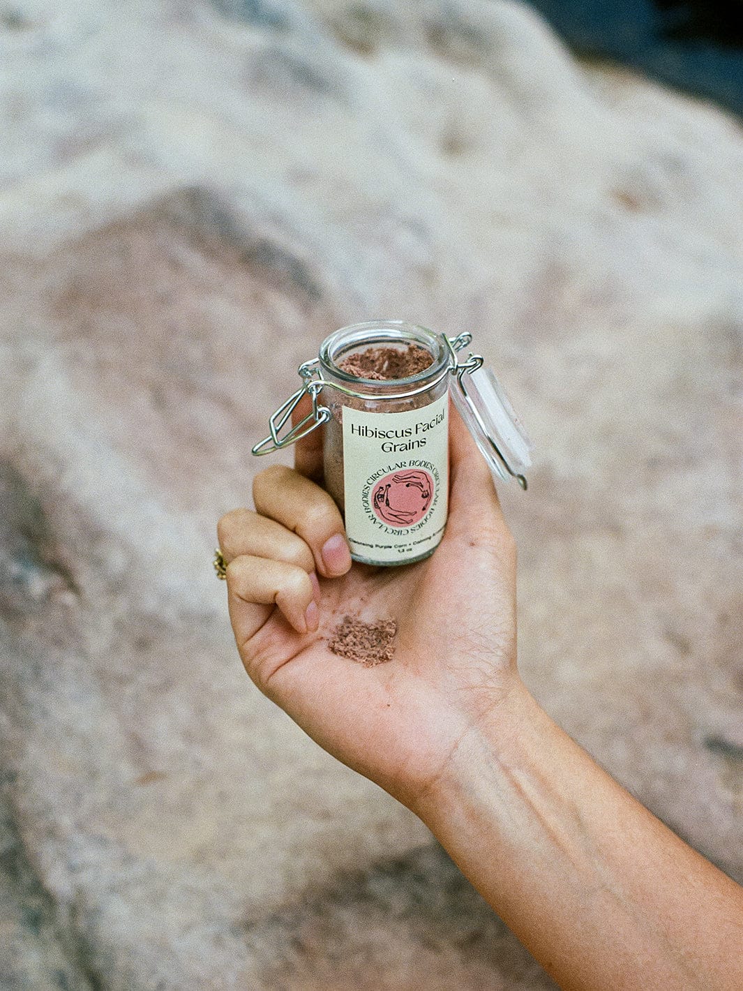 Hibiscus Facial Grains - Plastic Free Face Scrub, Mask, & Cleanser, All Skin Types - Image 6