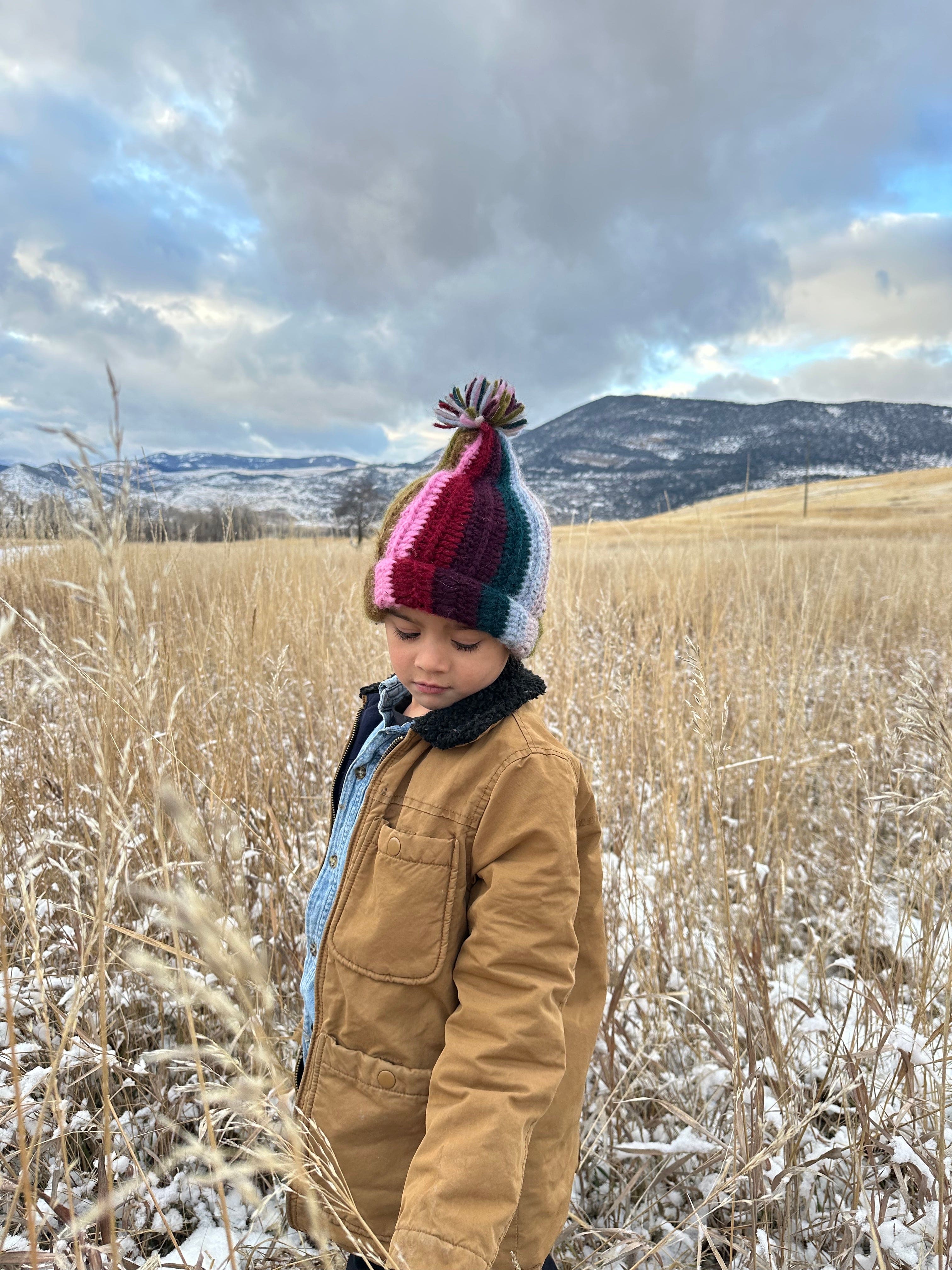 Kid's Alpaca Beanie - Mom's Rainbow - Image 3
