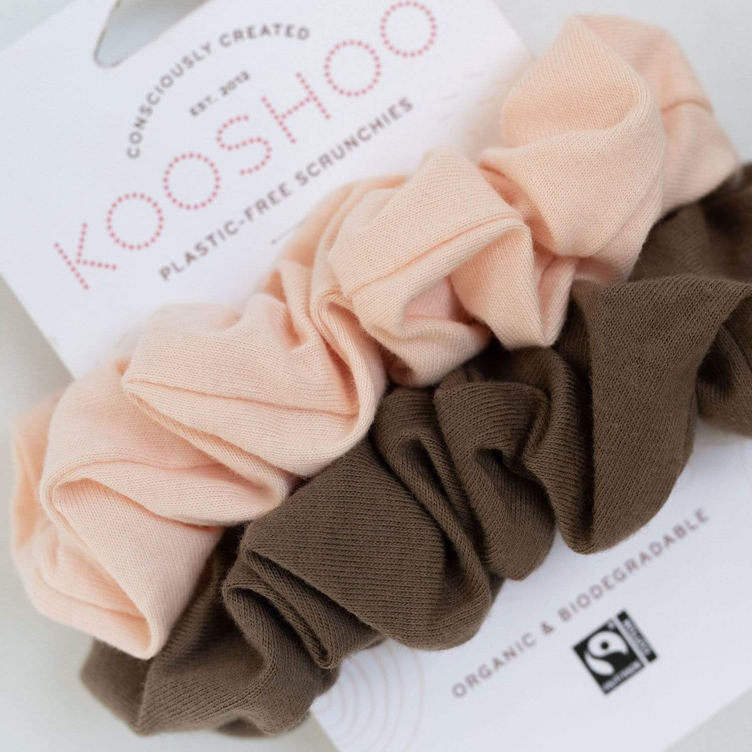 Plastic Free Organic Scrunchies - Zero Waste Scrunchies, 100% Fair Trade, Organic Cotton, 2 Pack - Image 8