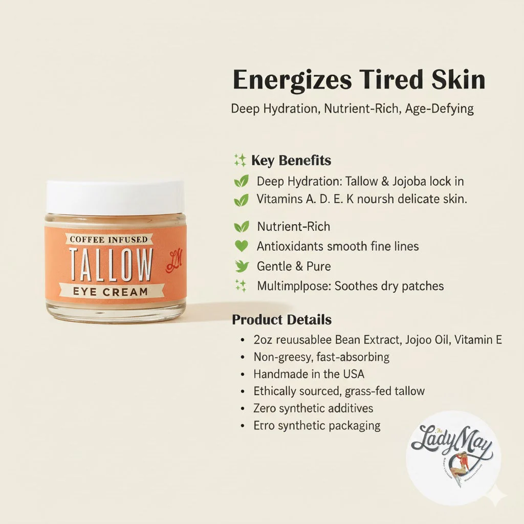 Lady May Coffee-Infused Tallow Eye Cream – Brighten, Firm & Revitalize Naturally - Image 7