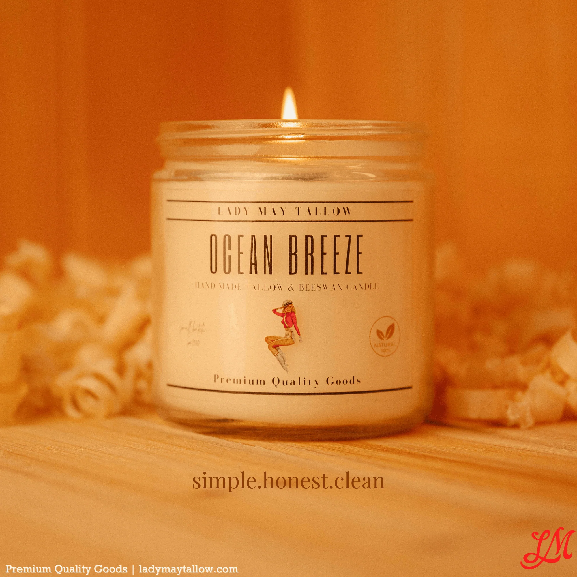 Lady May Tallow "Classic" Tallow & Beeswax Candle 16oz | 7 Natural Scents | Non-Toxic Clean Burning - Image 14