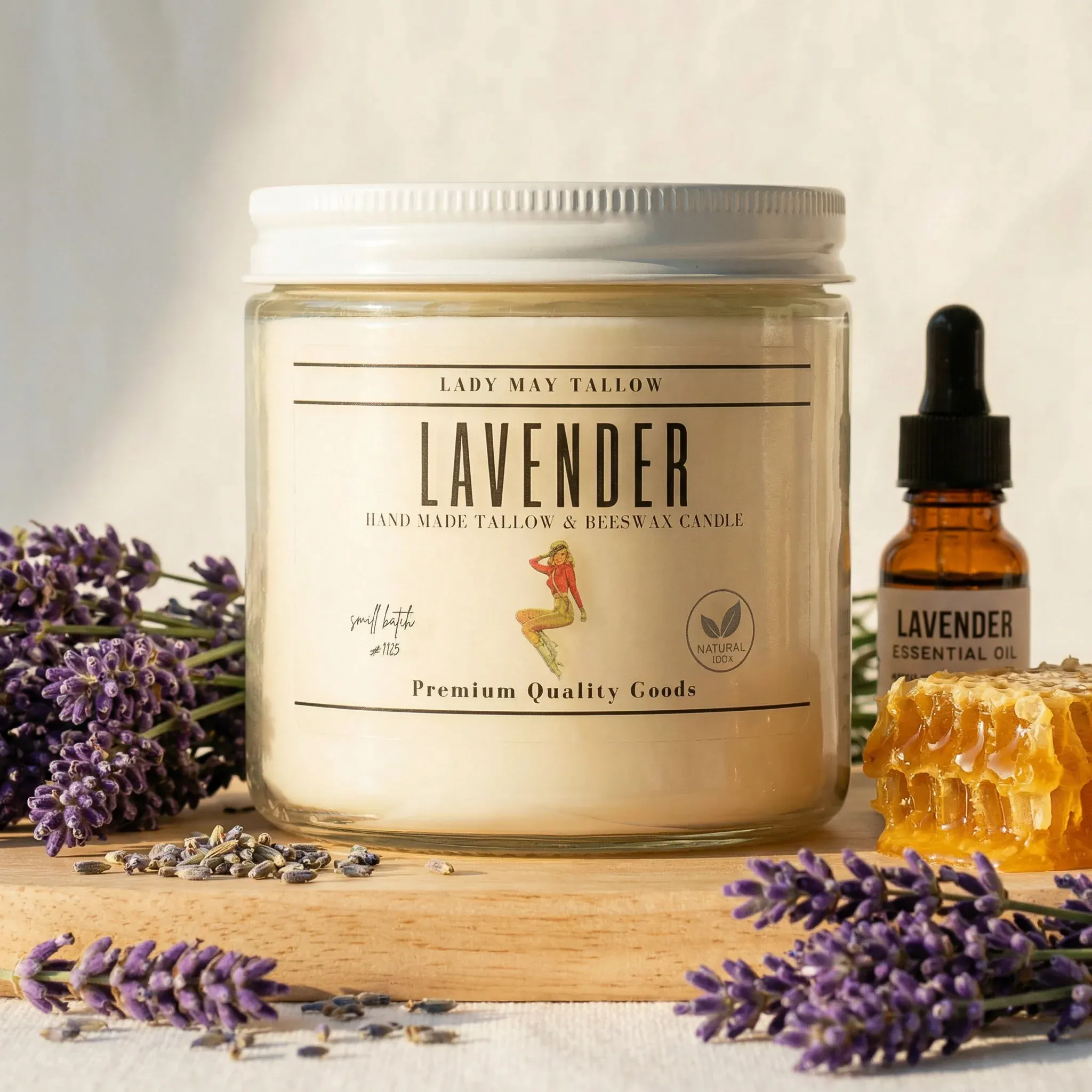 Lady May Tallow "Classic" Tallow & Beeswax Candle 16oz | 7 Natural Scents | Non-Toxic Clean Burning - Image 16
