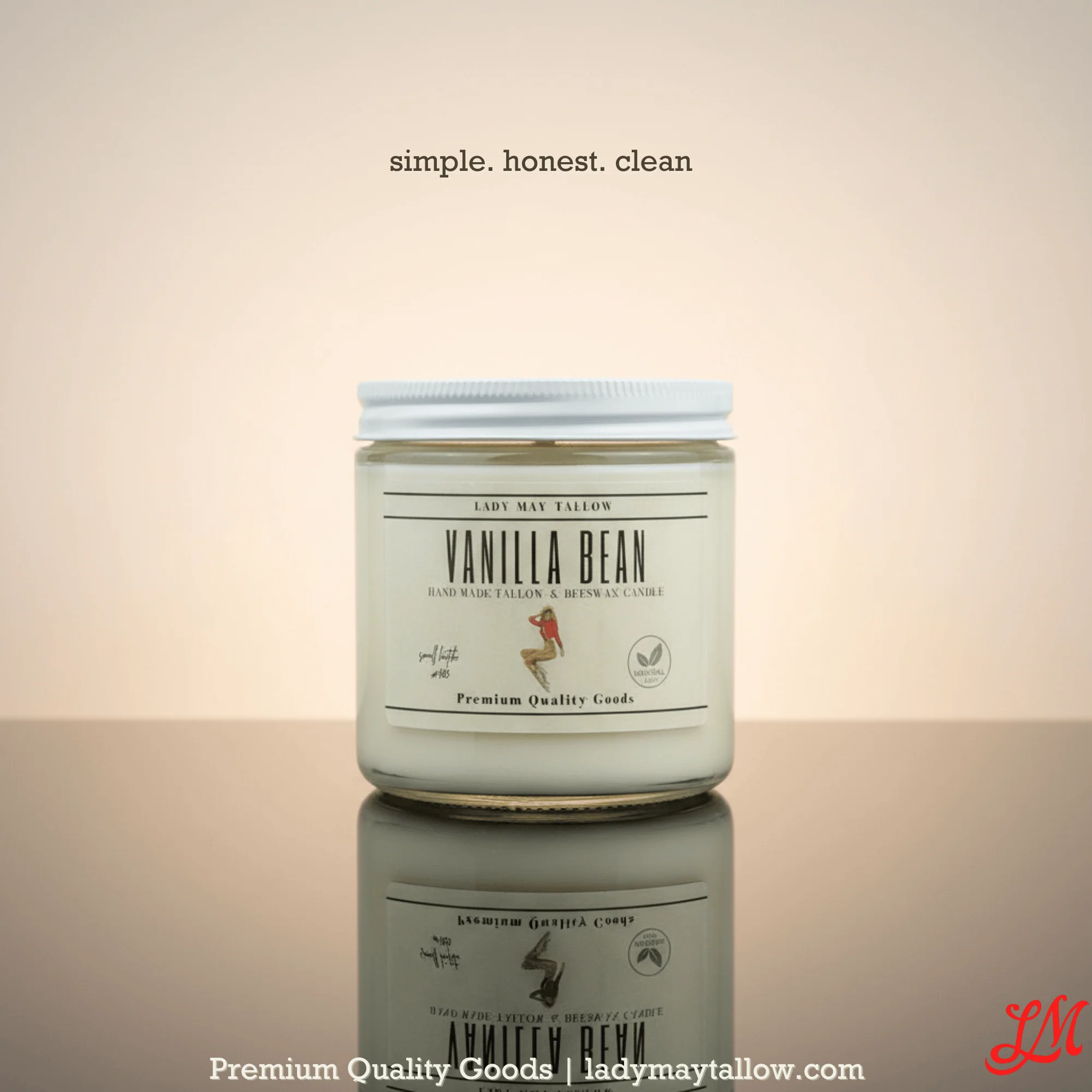 Lady May Tallow "Classic" Tallow & Beeswax Candle 16oz | 7 Natural Scents | Non-Toxic Clean Burning - Image 3