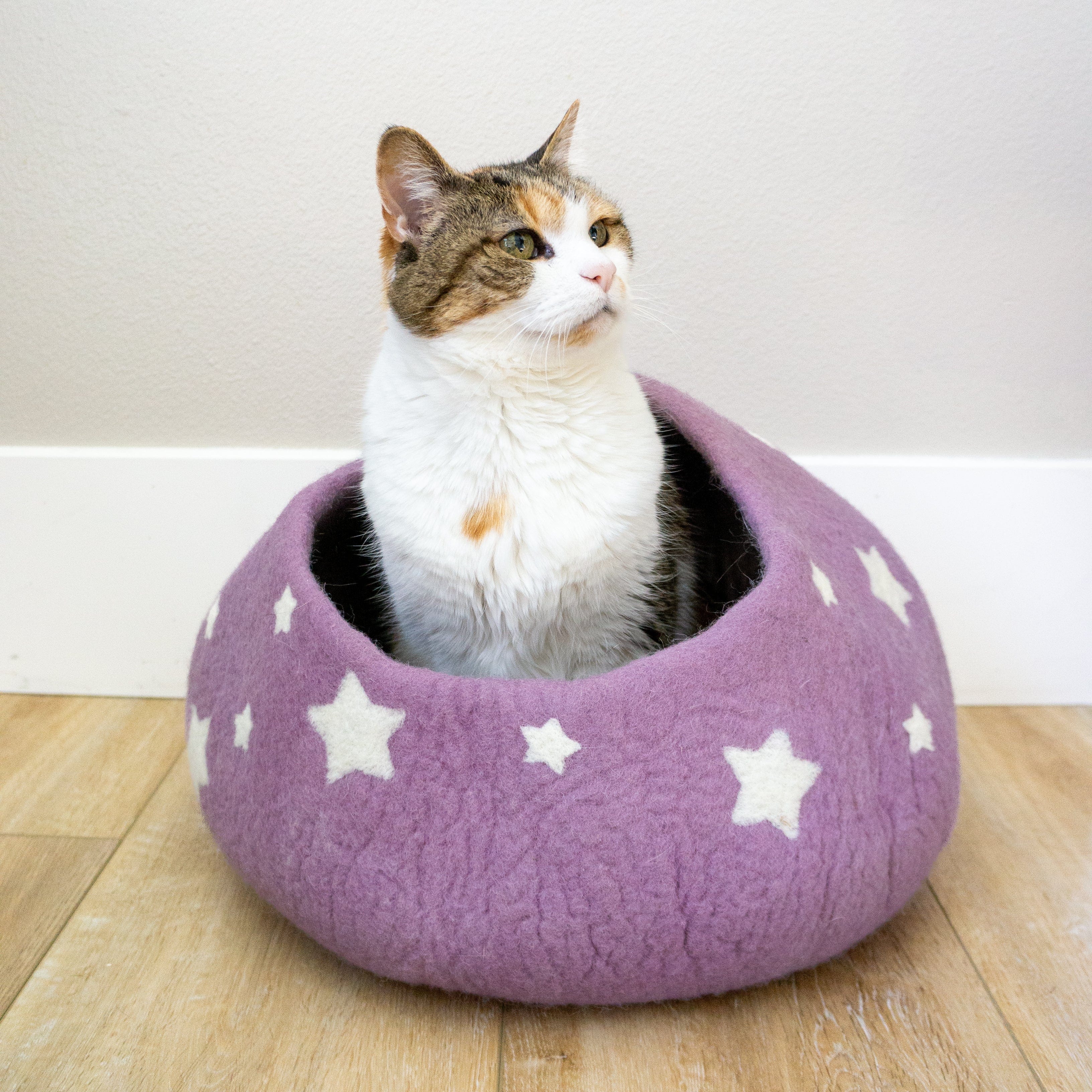Lavender Midnight Stars Eco Kitty Cave - Image 3