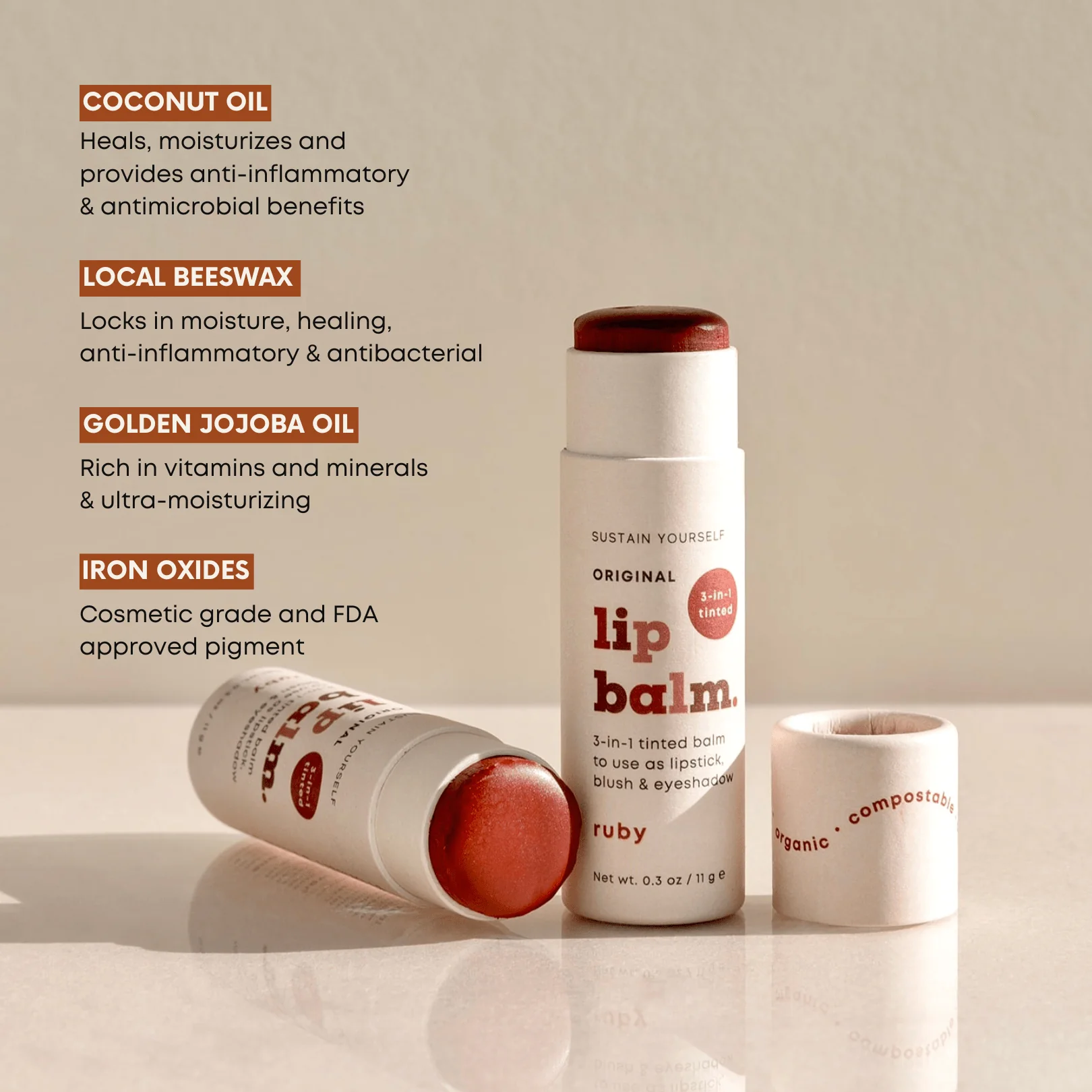 Tinted Lip Balm - 3 in 1 - Image 3