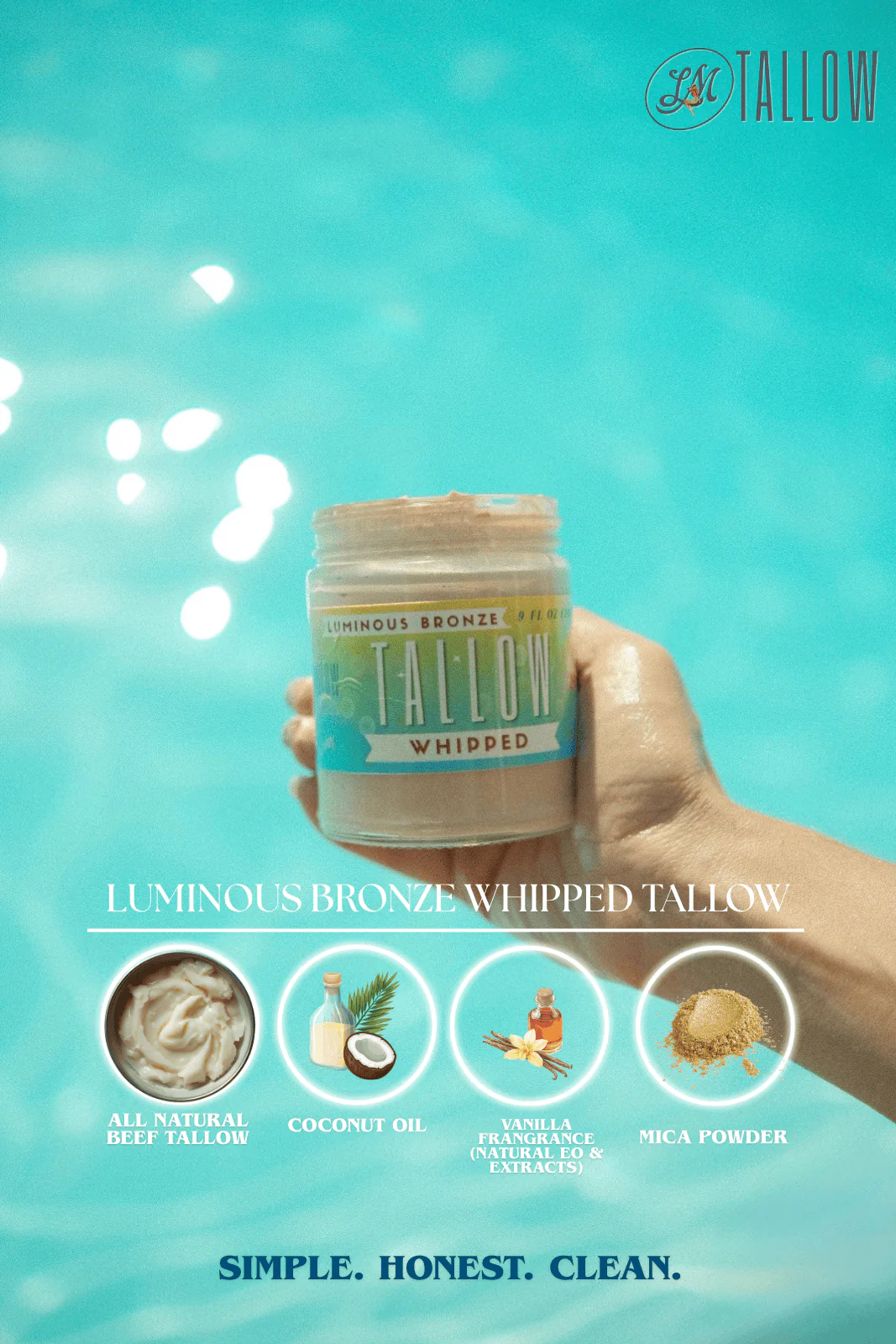 Luminous Bronze Whipped Tallow Body Butter with Mica - Image 3
