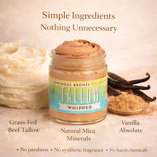Luminous Bronze Whipped Tallow Body Butter with Mica - Image 4