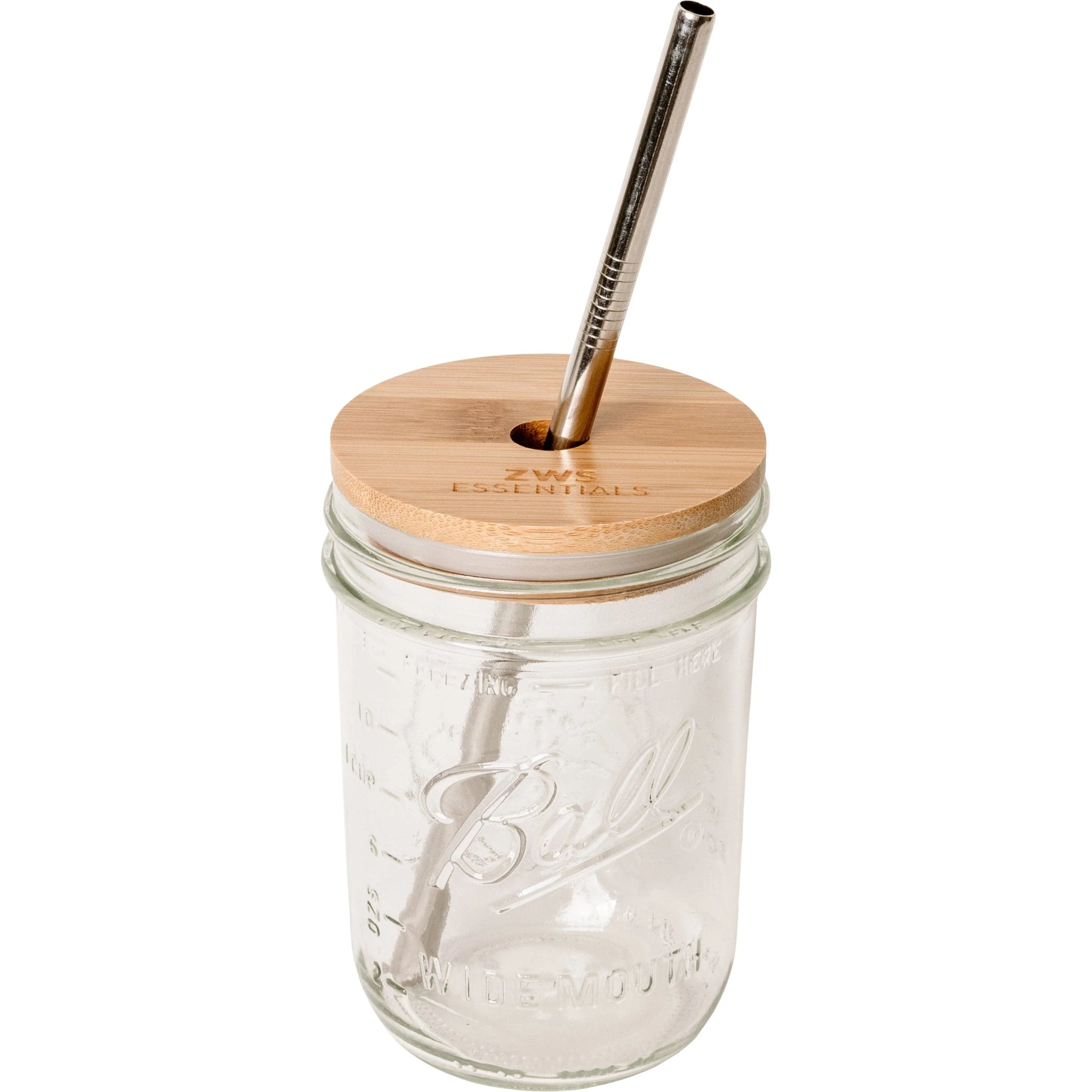 Mason Jar Kit- Mason Jar, Bamboo Lid, Stainless Steel Straw - Image 5