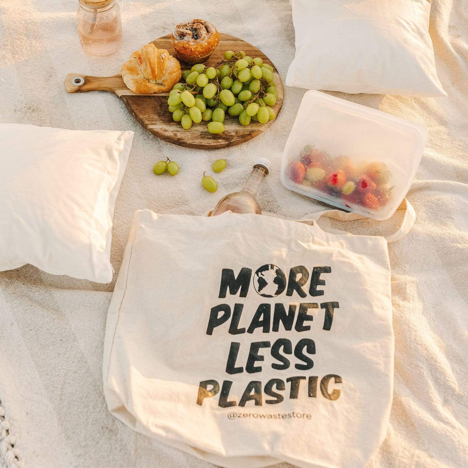 More Planet Less Plastic Organic Tote Bag - Image 5