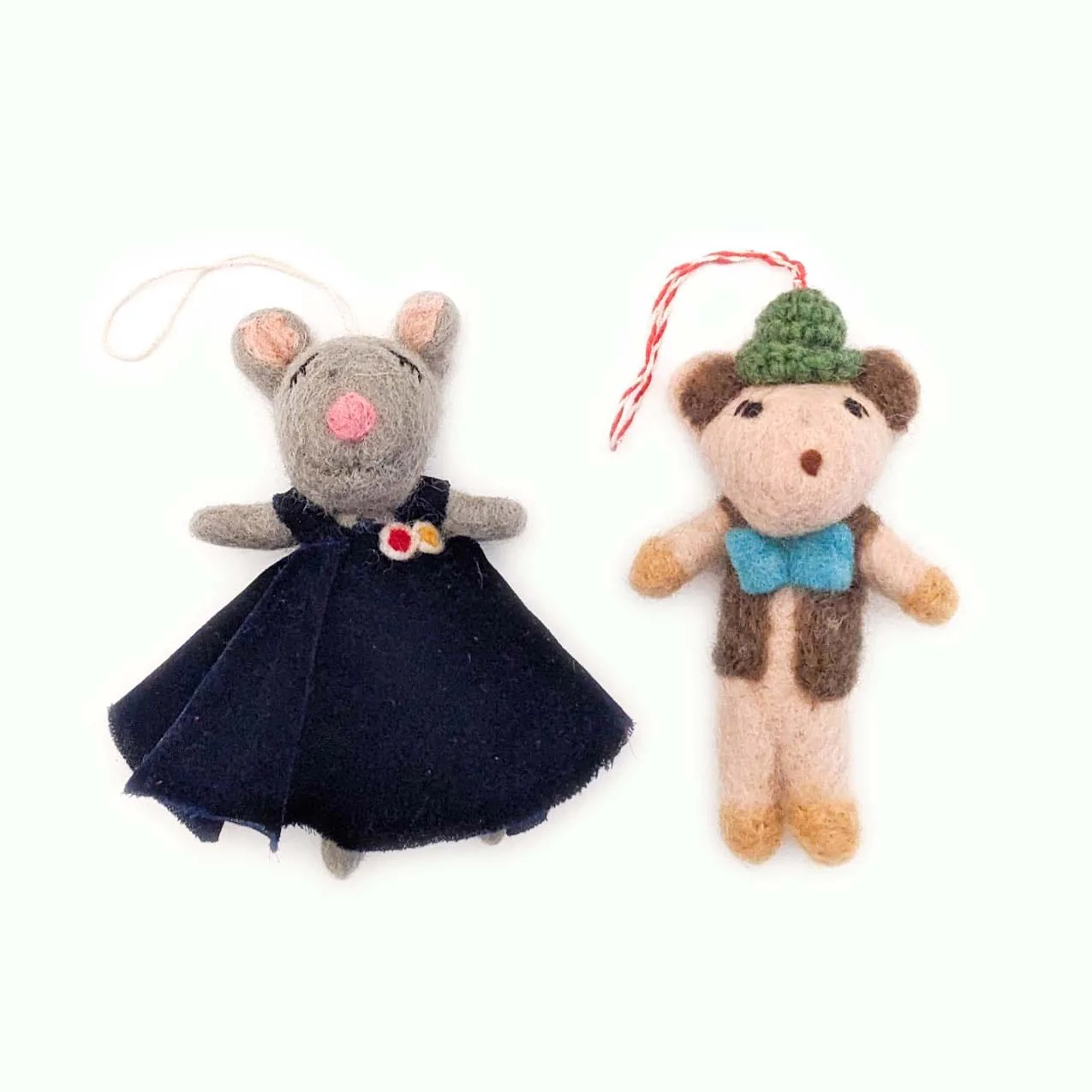 Nana and Billy Mouse Eco Ornaments - Set of 2 - Image 2