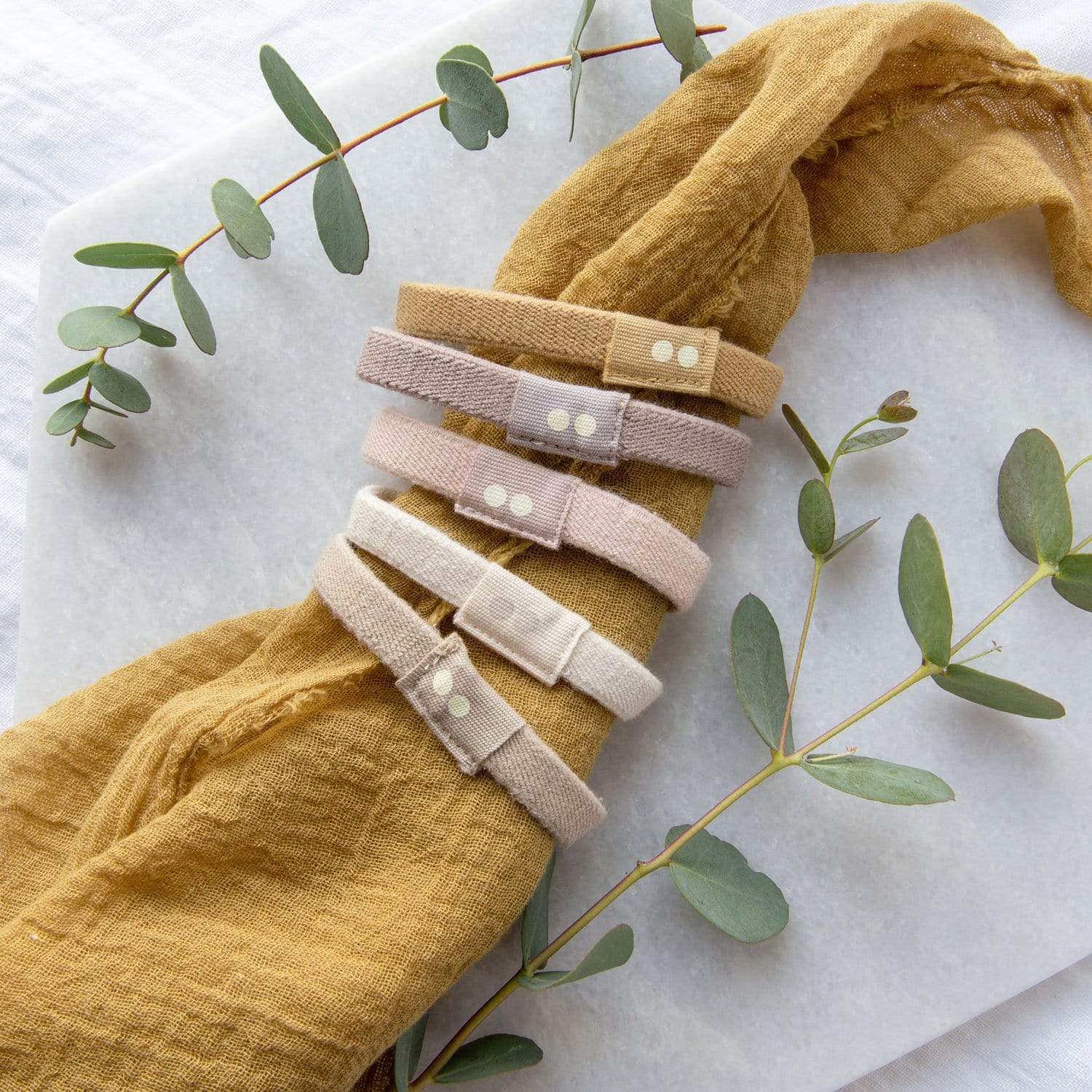 Plastic Free Organic Hair Ties - 4 Colors, Sustainable Hair Ties, Organic Cotton, Natural Rubber - Image 3