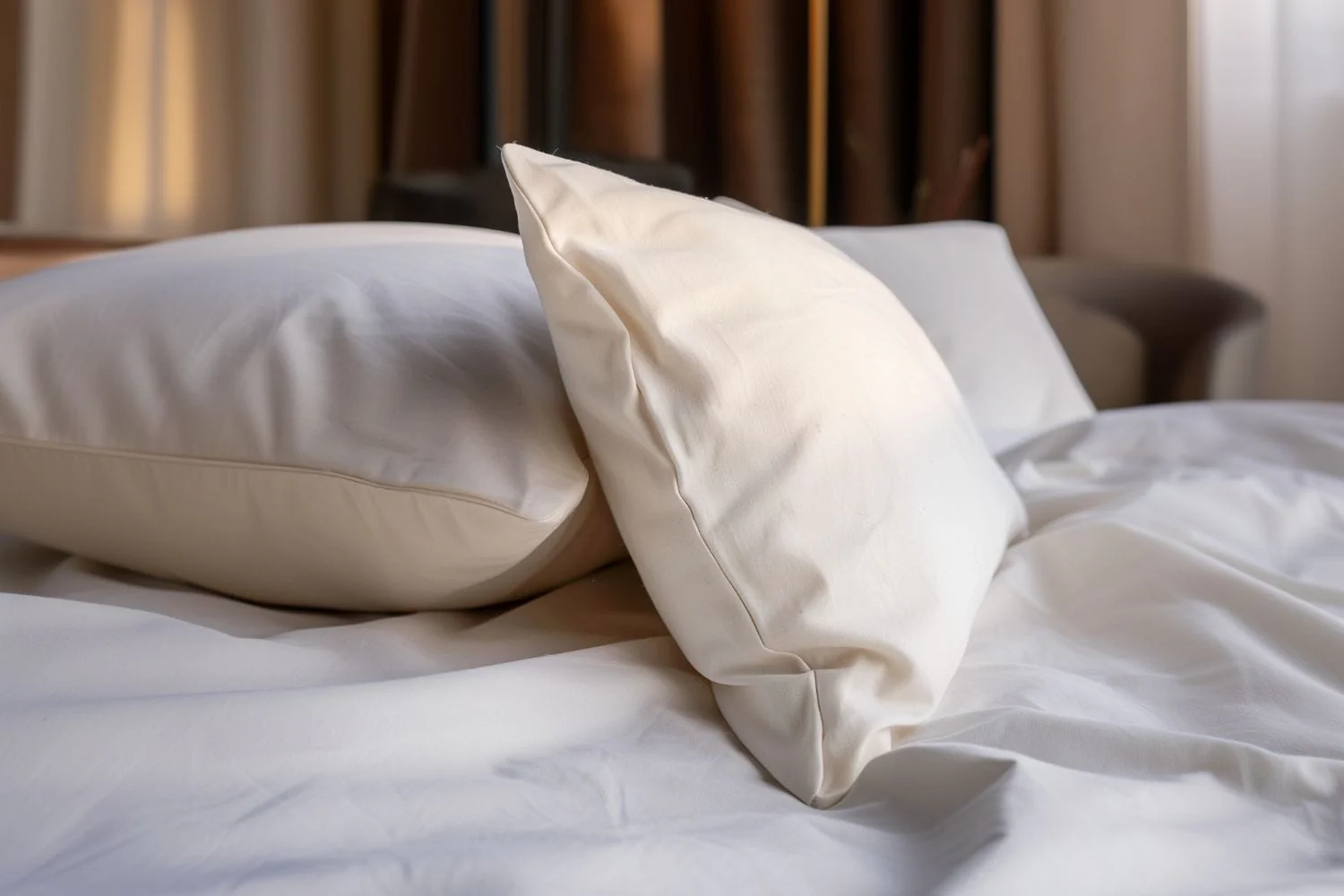 Organic Cotton Waterproof Pillow Case Encasement Pair