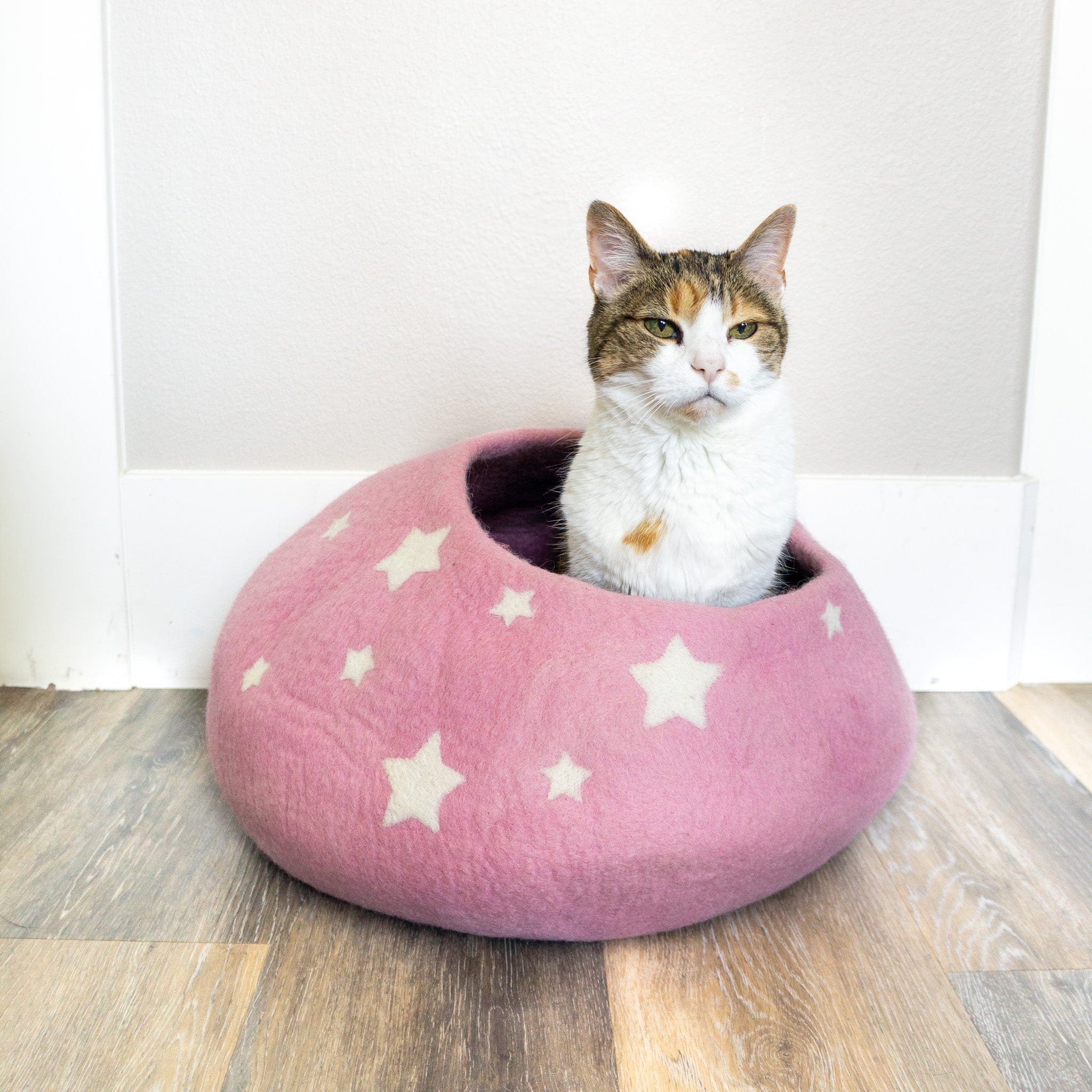 Rose Pink Midnight Stars Eco Kitty Cave - Image 4