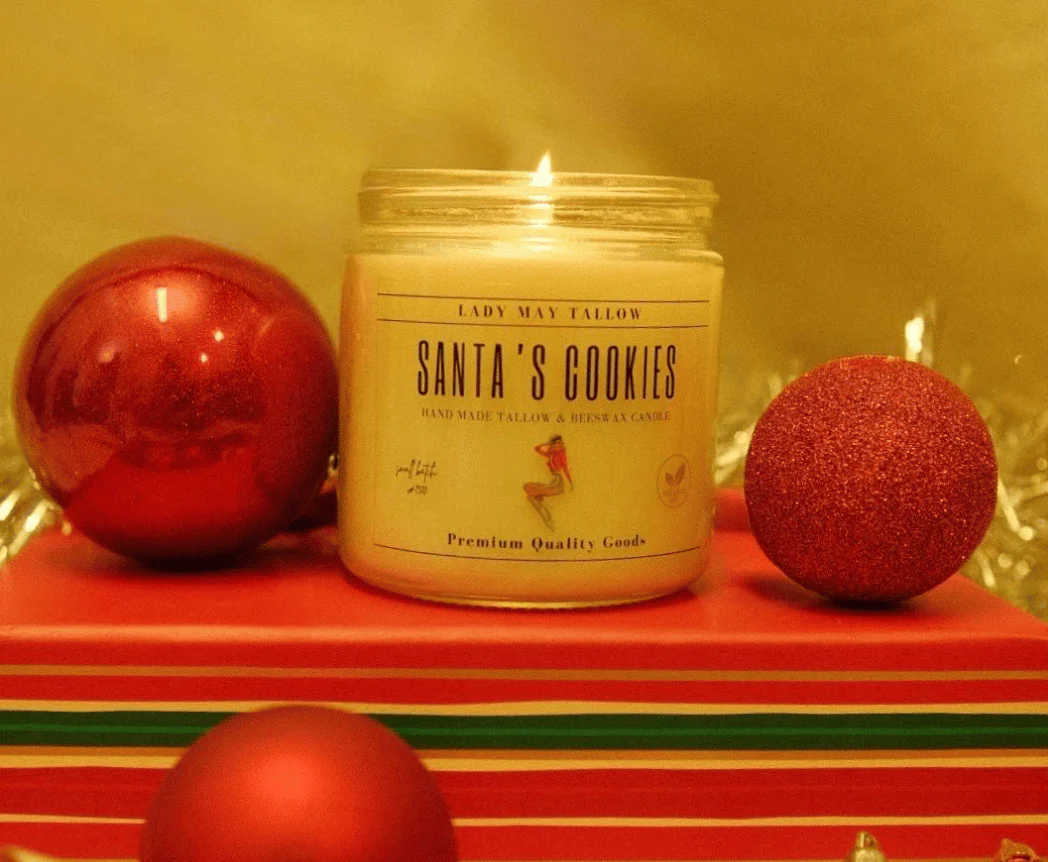 Seasonal Tallow & Beeswax Candle 16oz | Non Toxic Grass-Fed All-Natural Clean Burning