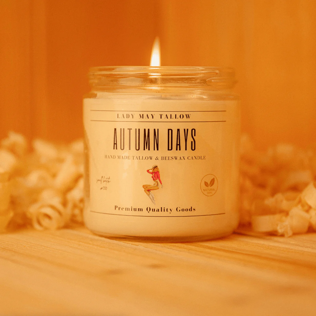 Seasonal Tallow & Beeswax Candle 16oz | Non Toxic Grass-Fed All-Natural Clean Burning - Image 5