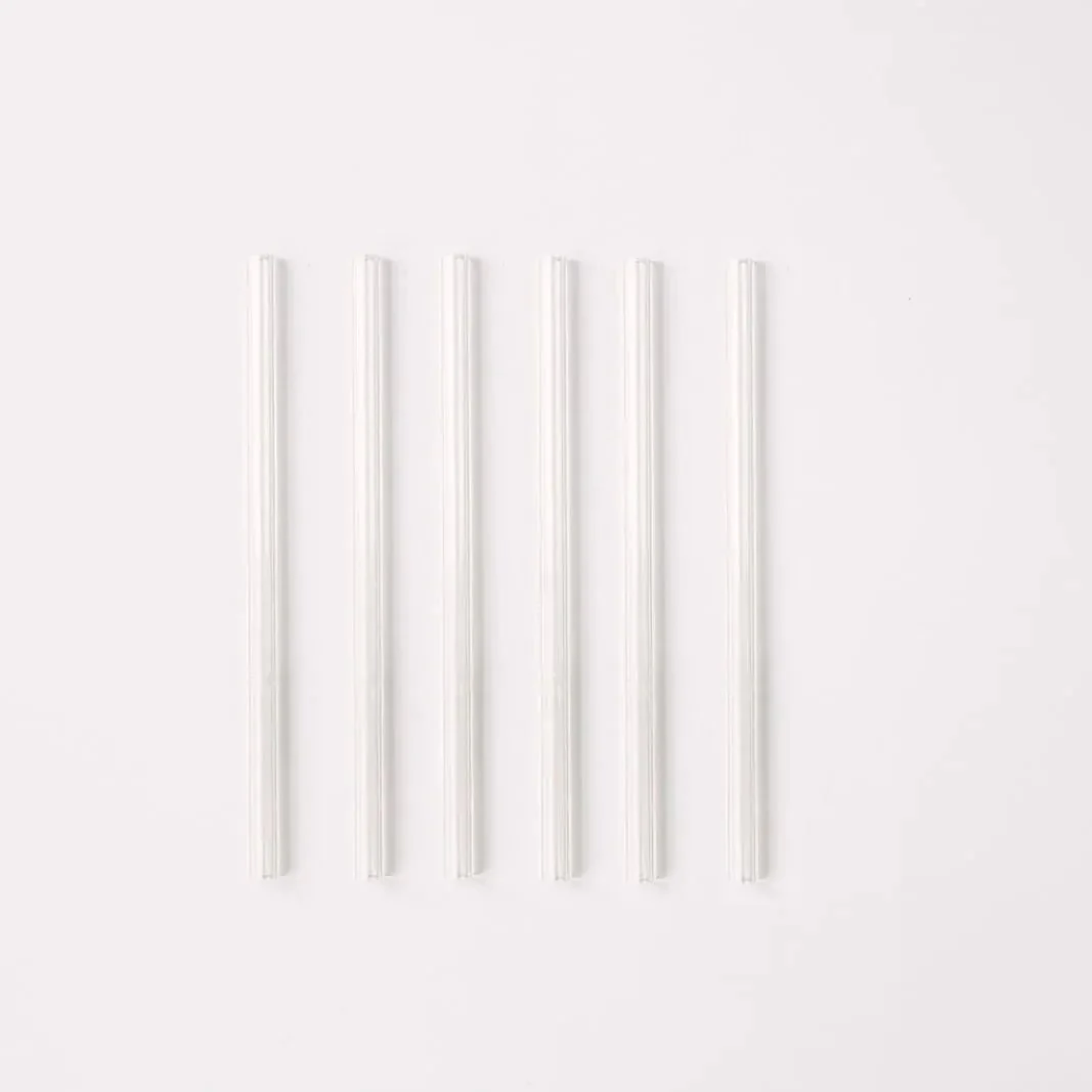 Skinny 6" Glass Cocktail Straw Set - Air