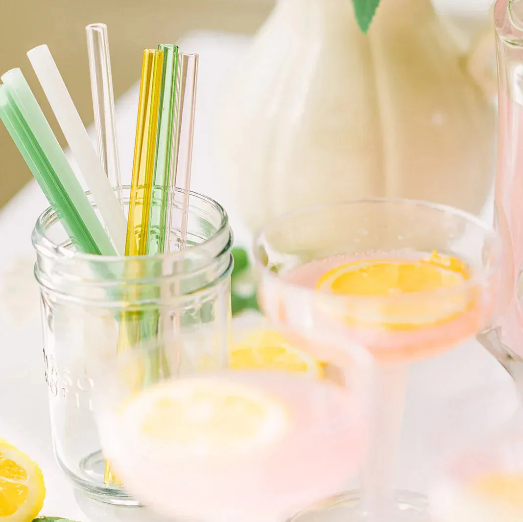 Skinny 6" Glass Cocktail Straw Set - Meadow - Image 3