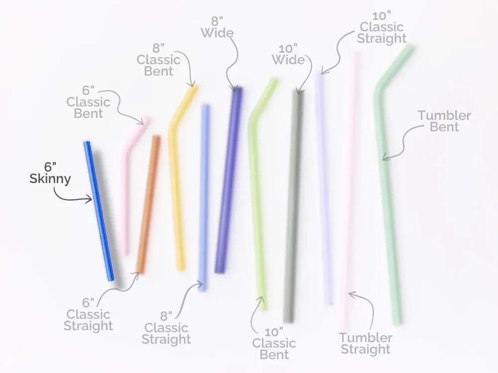 Skinny 6" Glass Cocktail Straw Set - Meadow - Image 5
