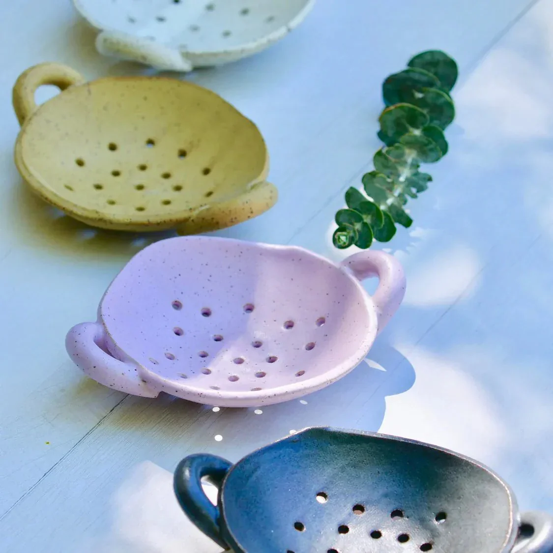 Soap & Brush Dish - Stoneware Soap Dish,  Multiple Colors, Handmade in USA