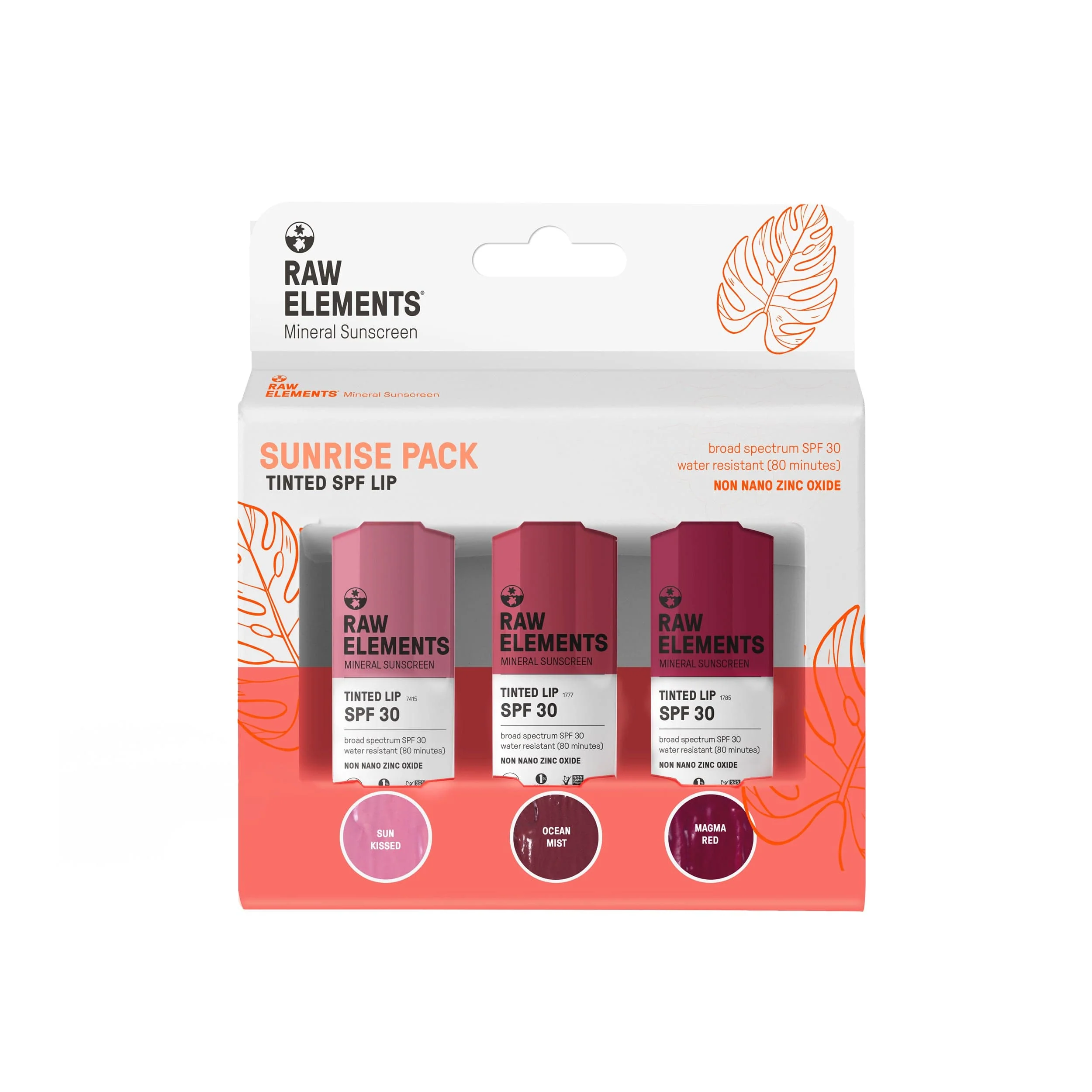 SPF 30 Tinted Mineral Lip Balm - Sunrise Pack, Set of 3