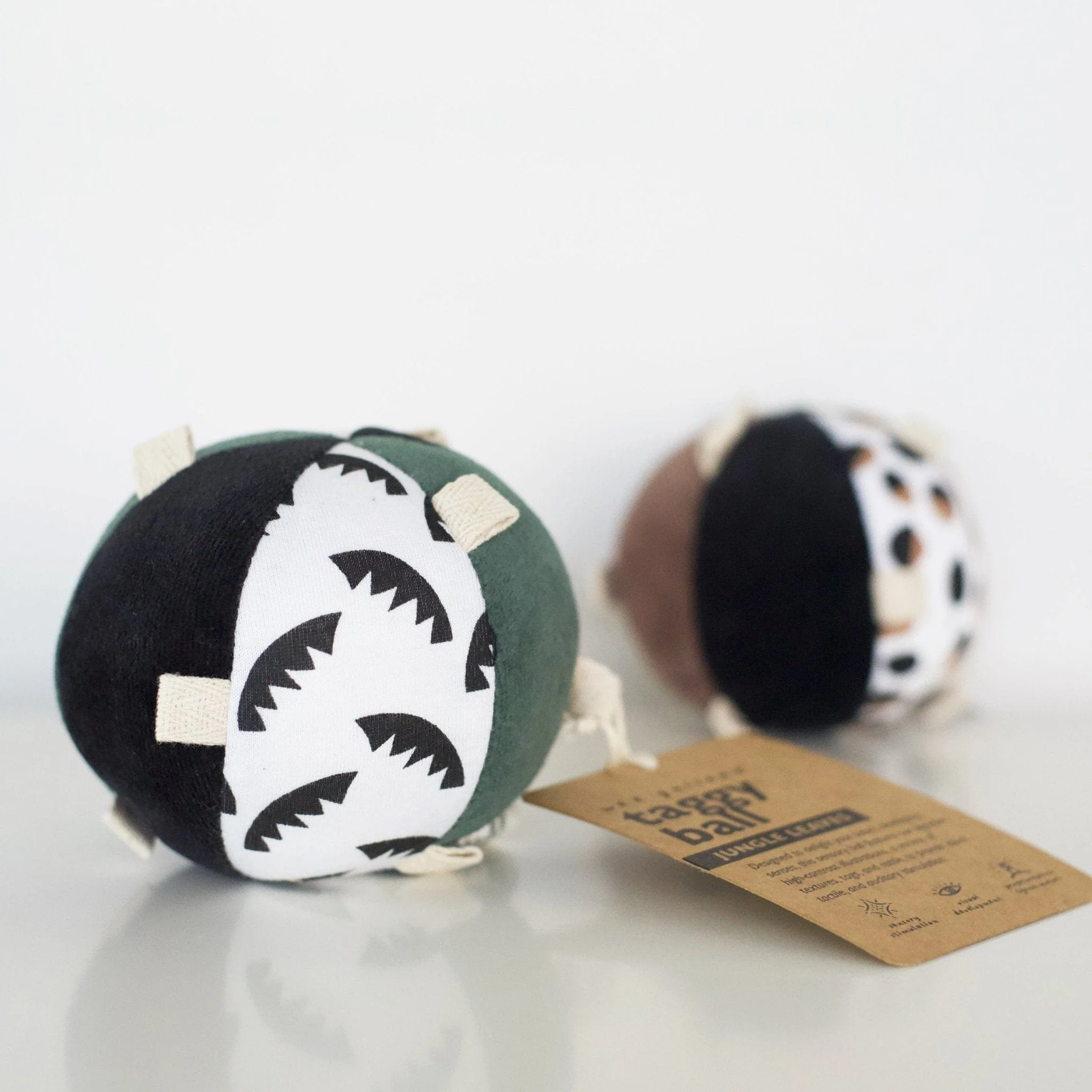 Taggy Ball with Rattle - Jungle Leaves - Image 2