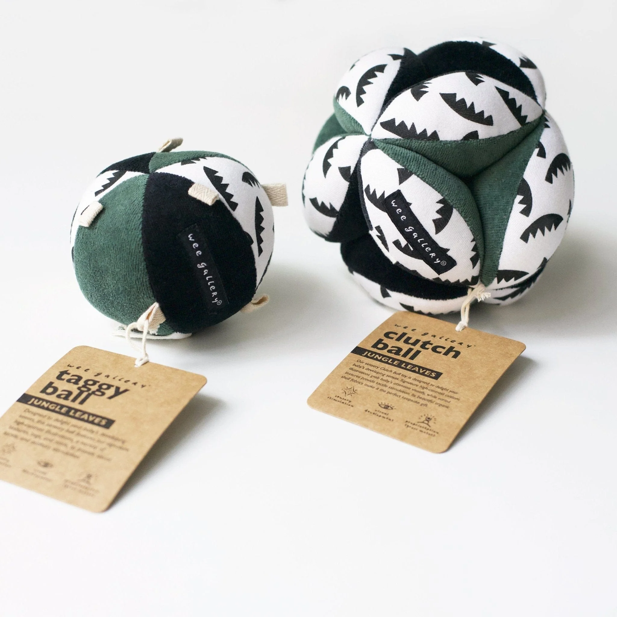 Taggy Ball with Rattle - Jungle Leaves - Image 3