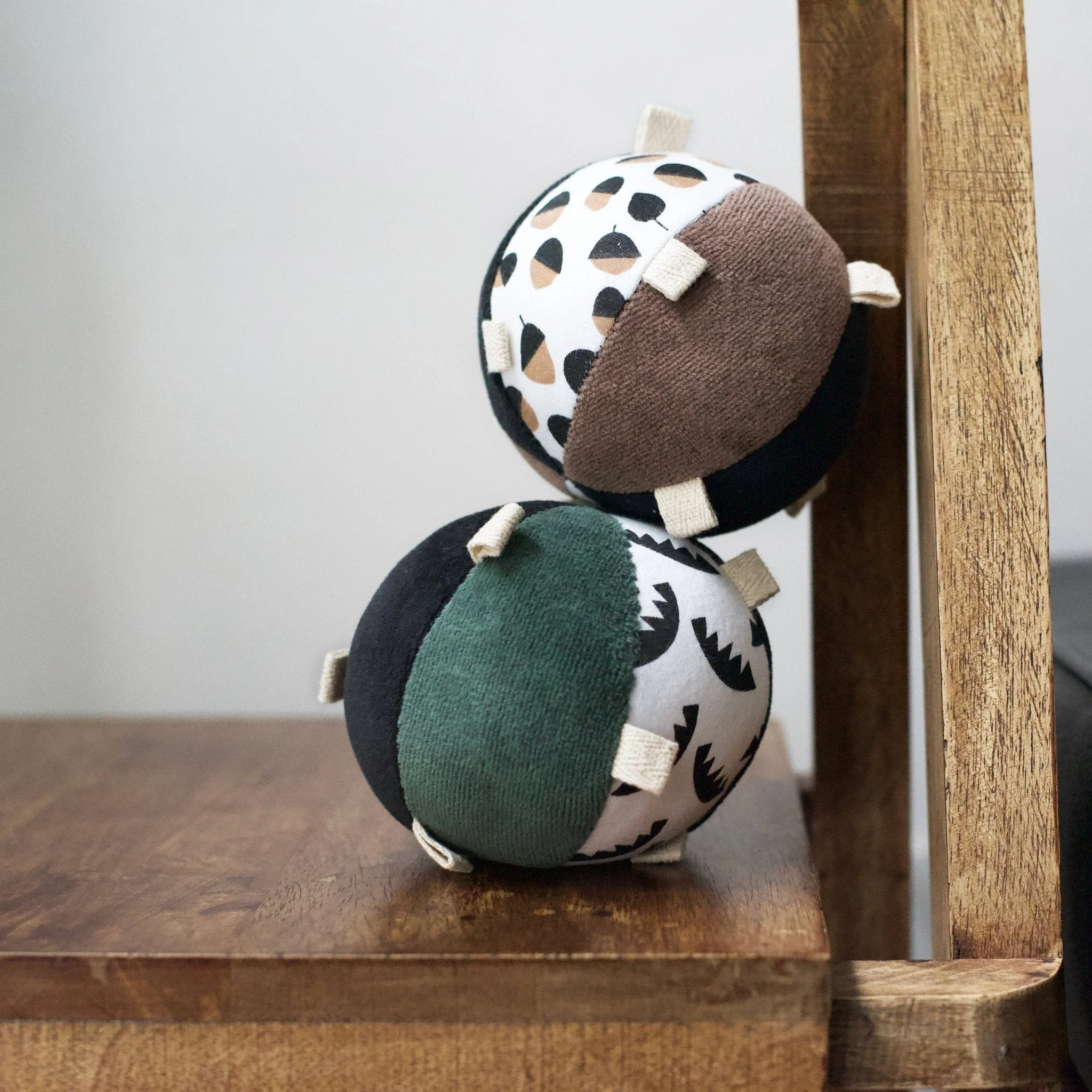 Taggy Ball with Rattle - Jungle Leaves - Image 4