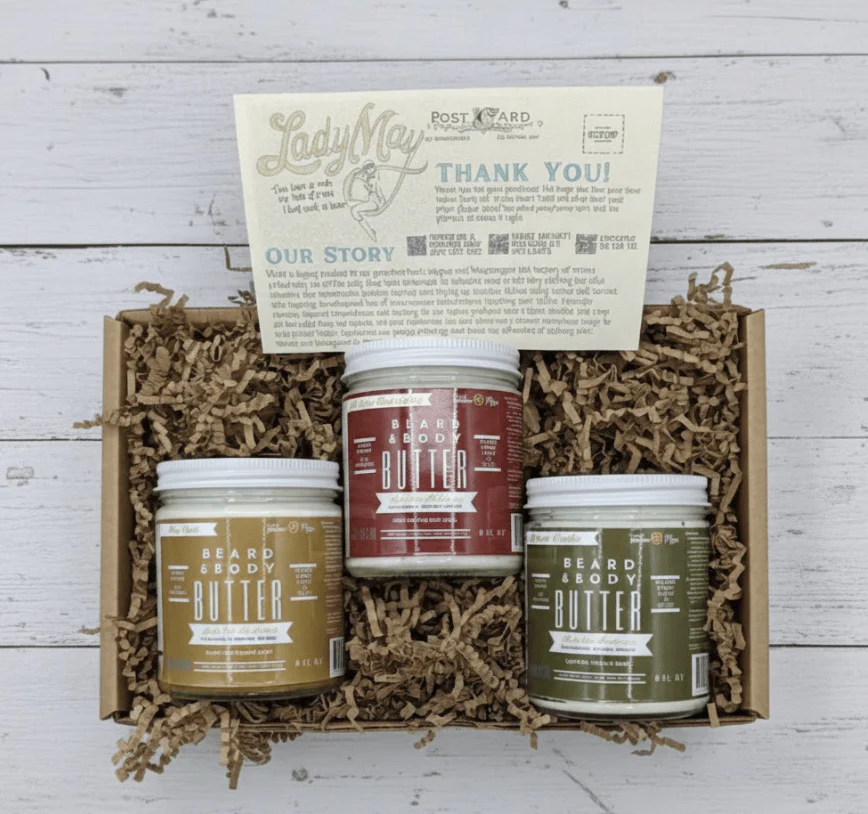 Tallow Man Beard Butter 9oz Trio – Men's Grooming Gift Set | Bay Rum, Tobacco Vanilla, Barbershop - Image 3