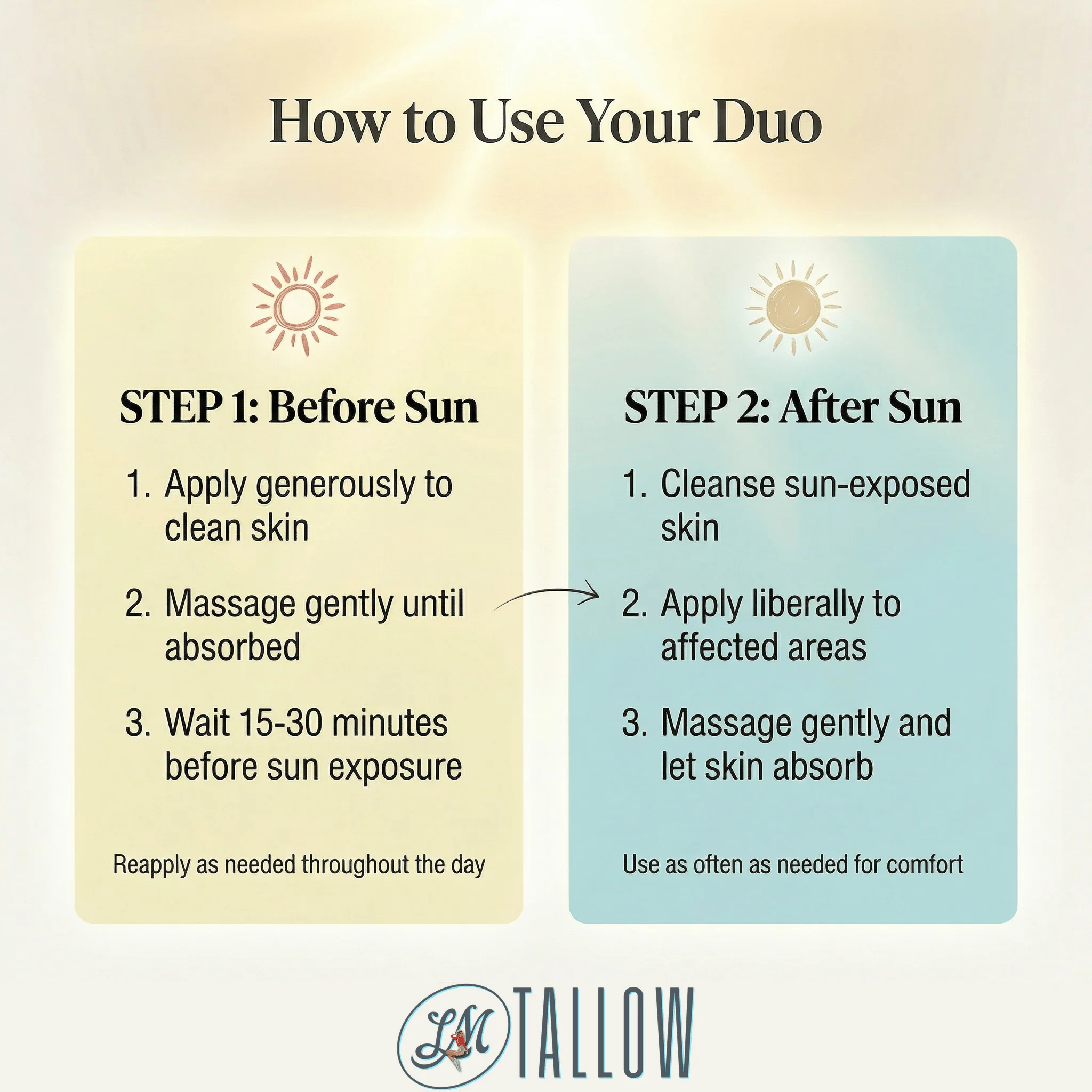 Tallow Sun Care Duo - Natural Before & After Sun Cream Gift Set with Zinc Oxide - Image 4