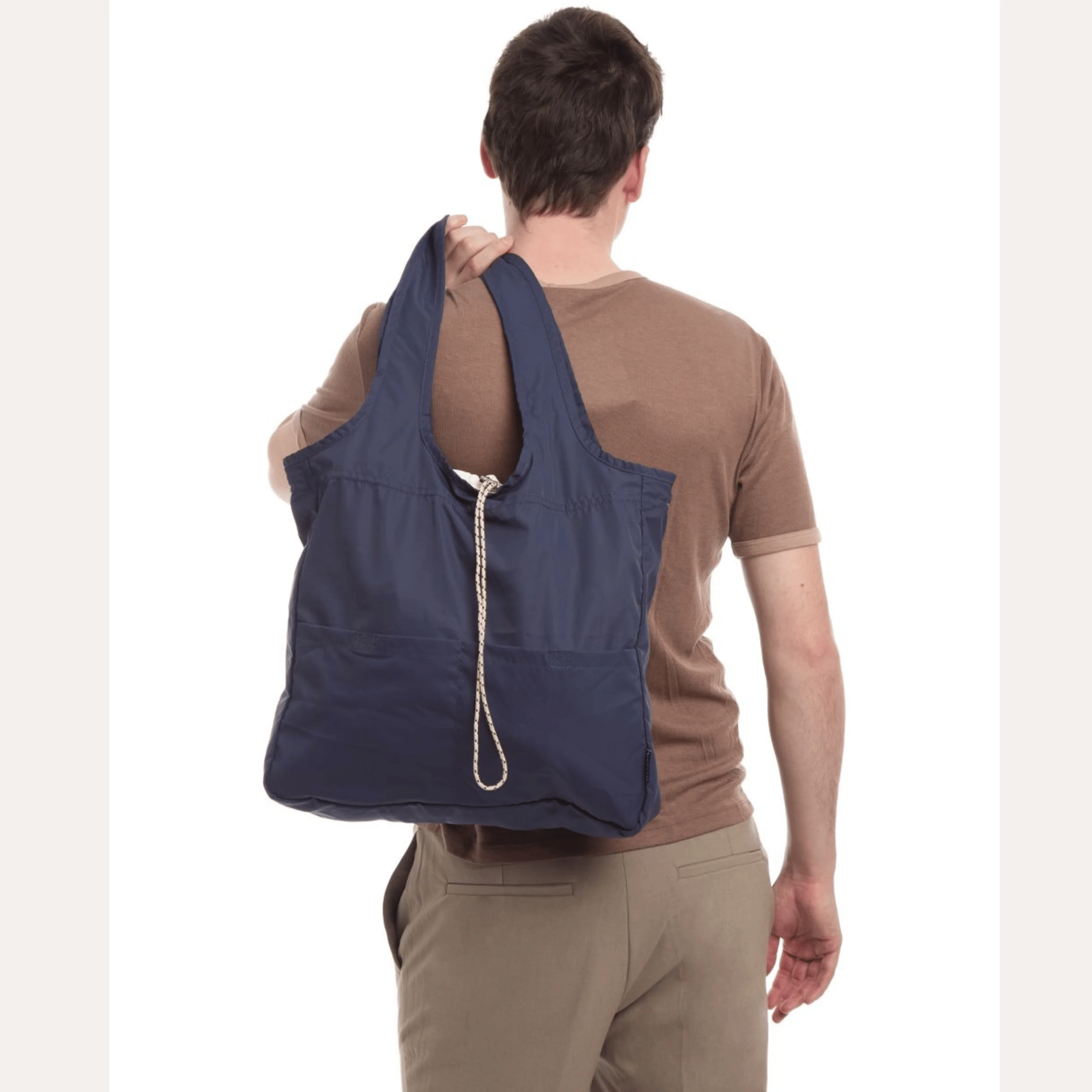 Balos Convertible Tote - Navy Seal - Recycled Plastic Reusable Bag - Image 7