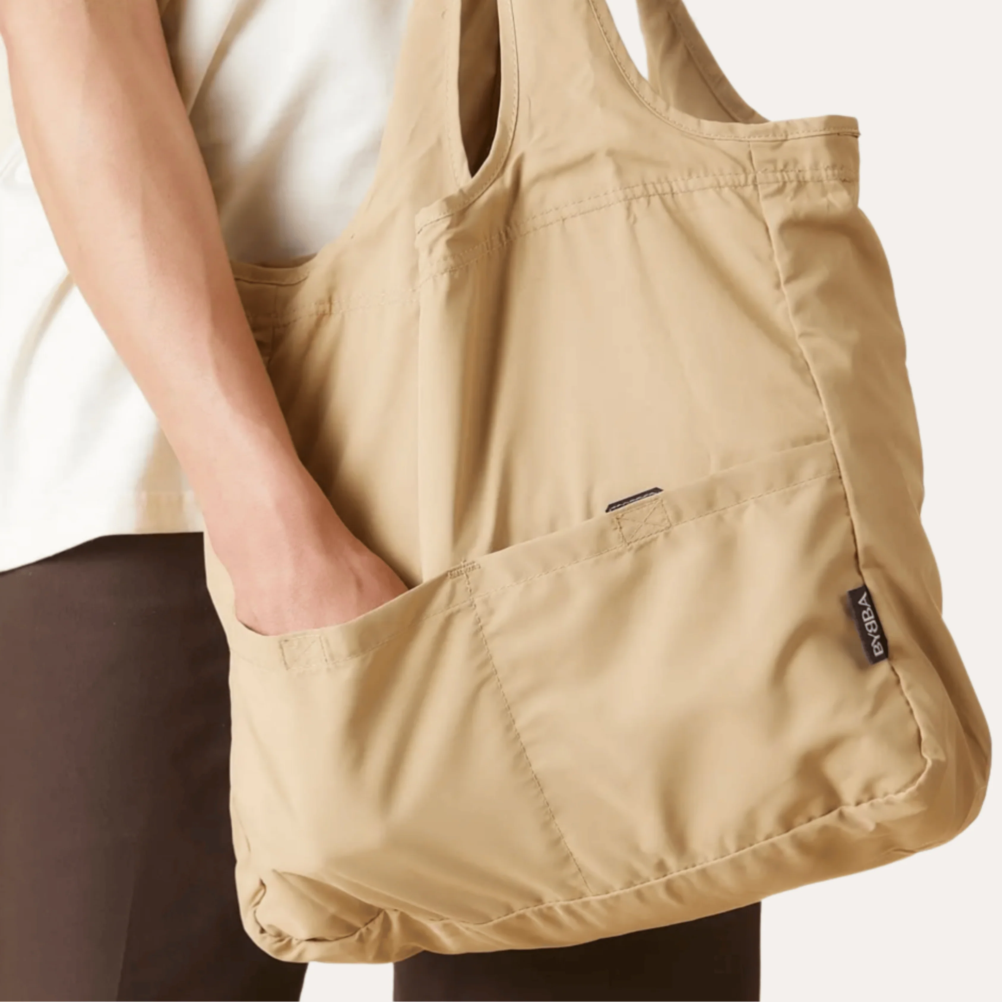 Balos Convertible Tote - Sand Dune - Recycled Plastic Reusable Bag - Image 5