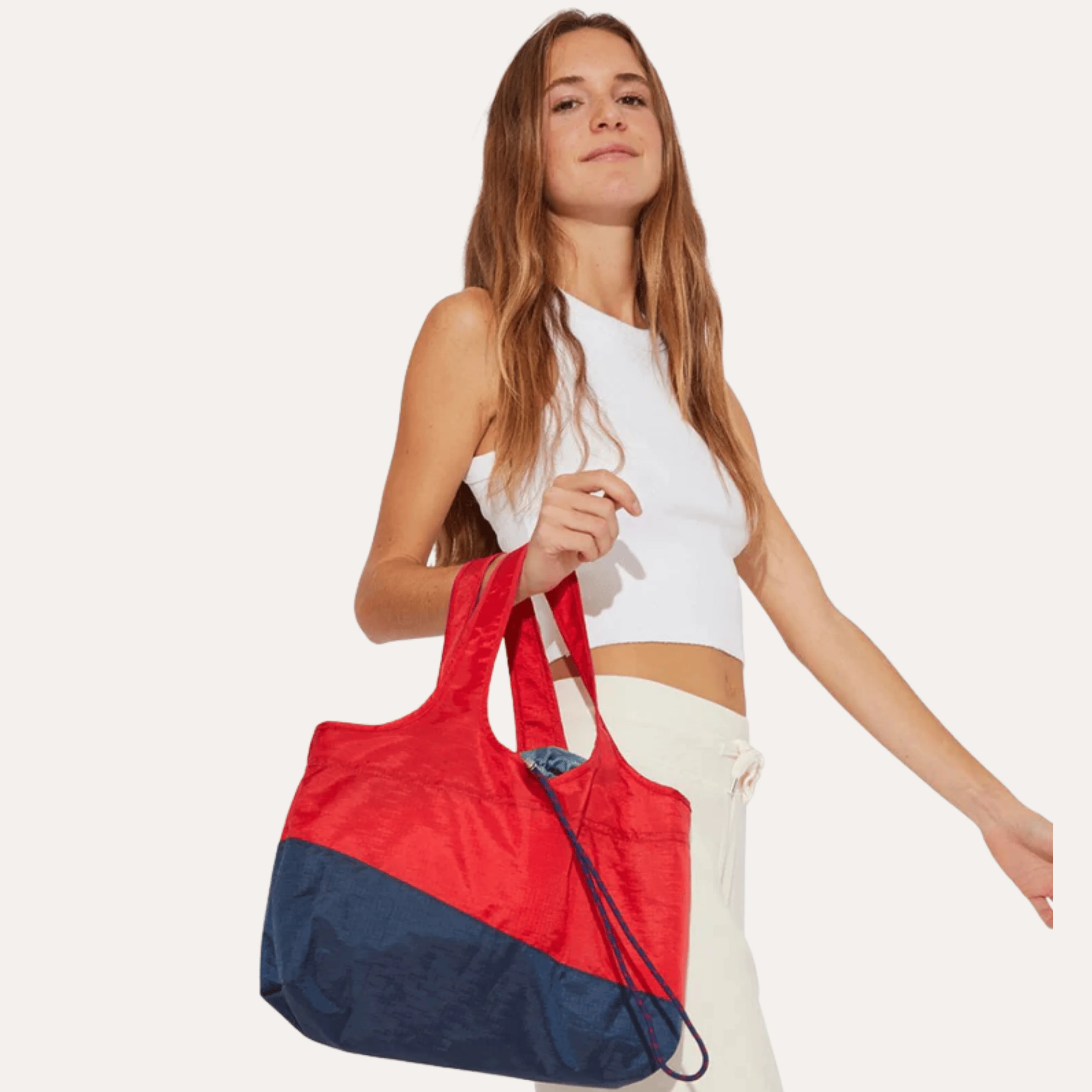 Little Sur Tote - Red Flag - Recycled Nylon Water-Resistant Bag - Image 5