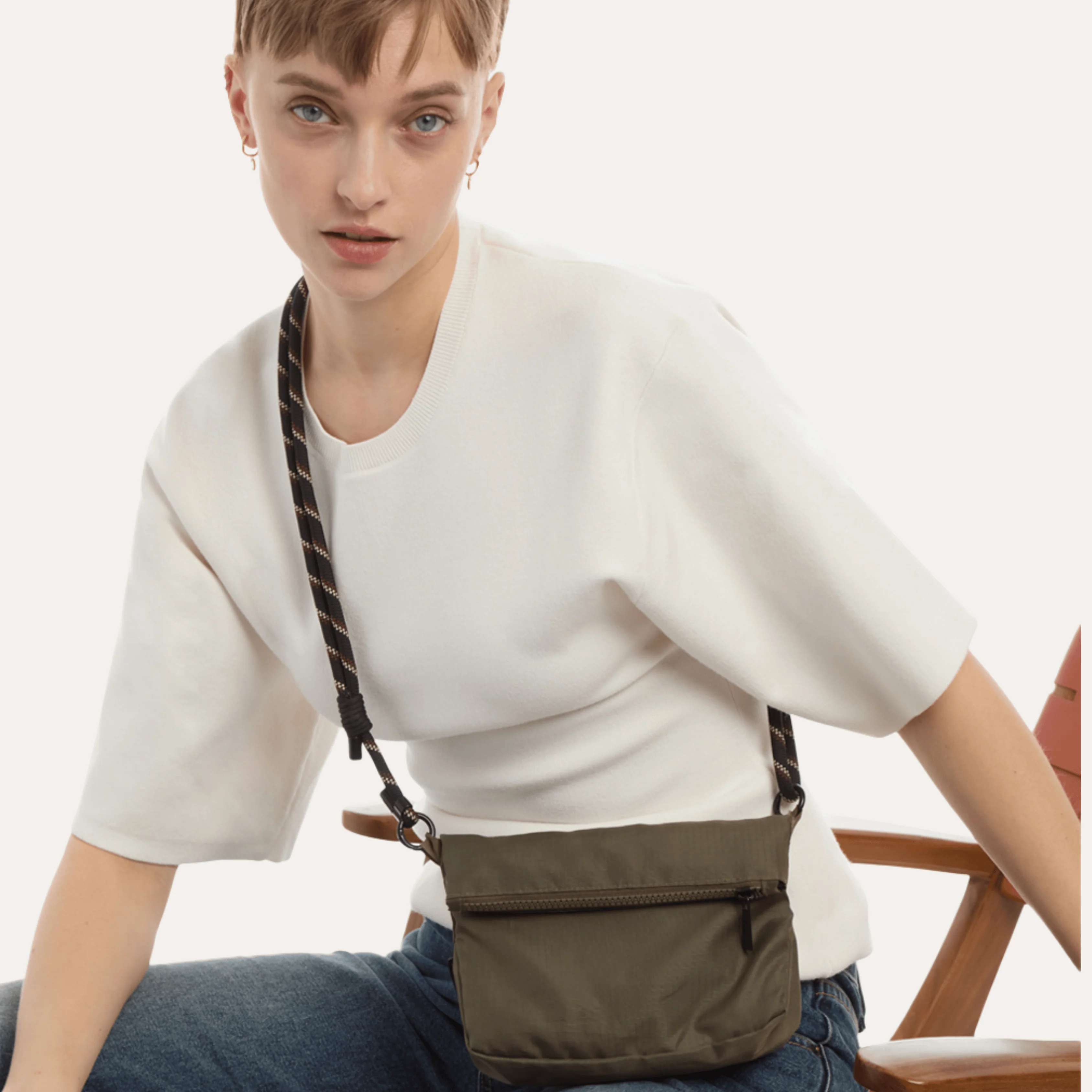 Mahé Crossbody Bag - Seaweed - Recycled Nylon Sustainable Bag - Image 12