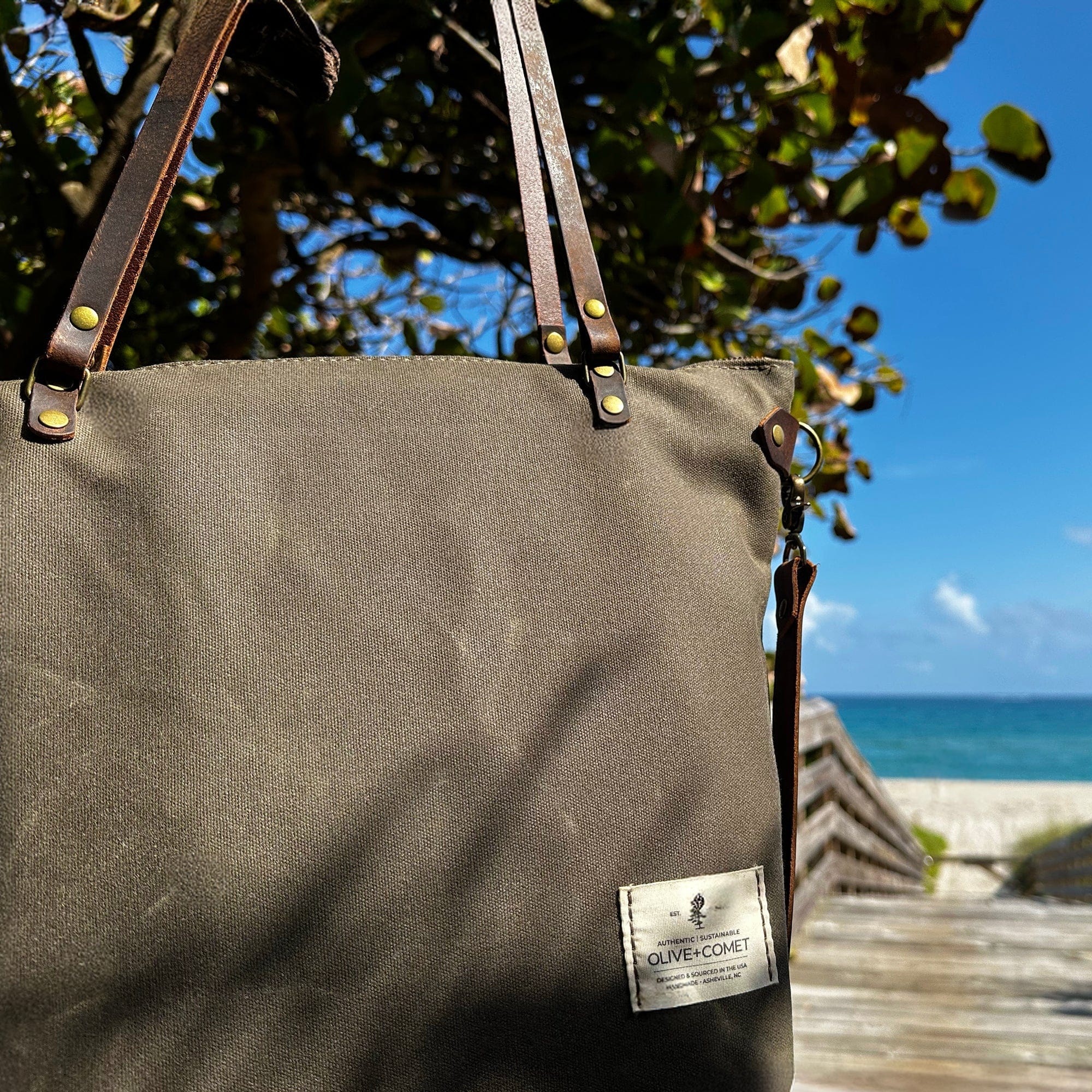 The Marquesa Bag – Canvas Carryall with Eco-Tanned Leather - Image 5
