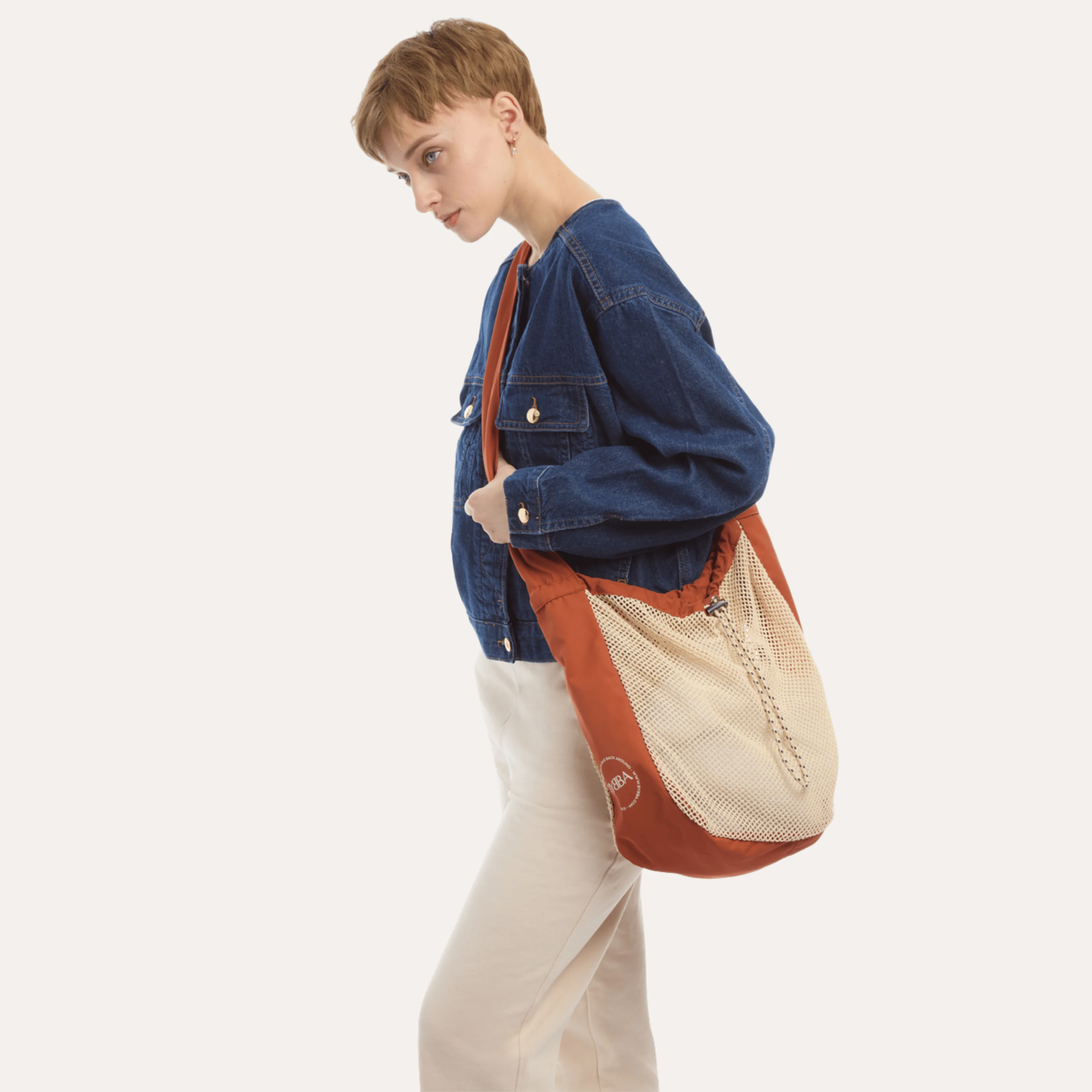 Net.Zero Mesh Bag - Rust - Recycled Ocean Plastic Bag - Image 3