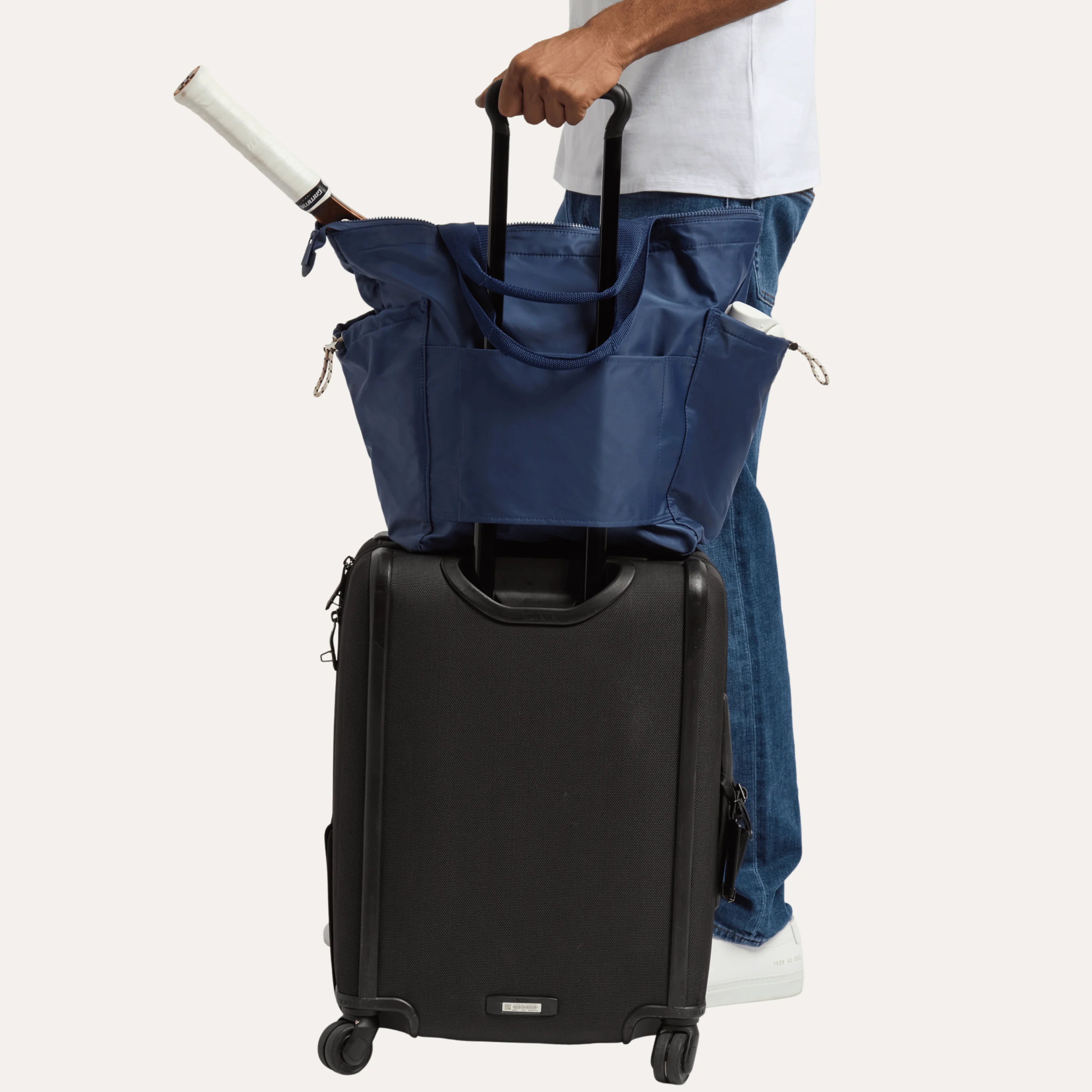 Ripple Tote Bag - Navy Seal - Recycled Nylon Zippered Tote - Image 6