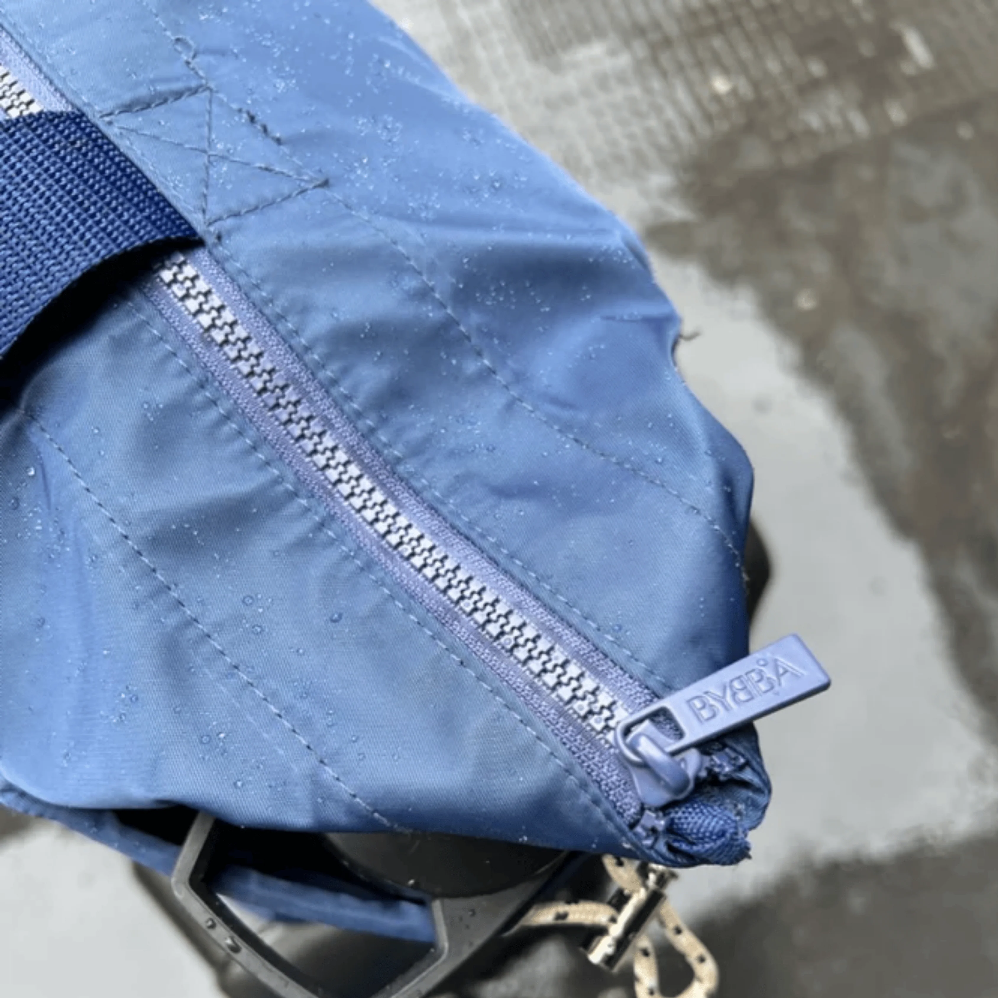 Ripple Tote Bag - Navy Seal - Recycled Nylon Zippered Tote - Image 8