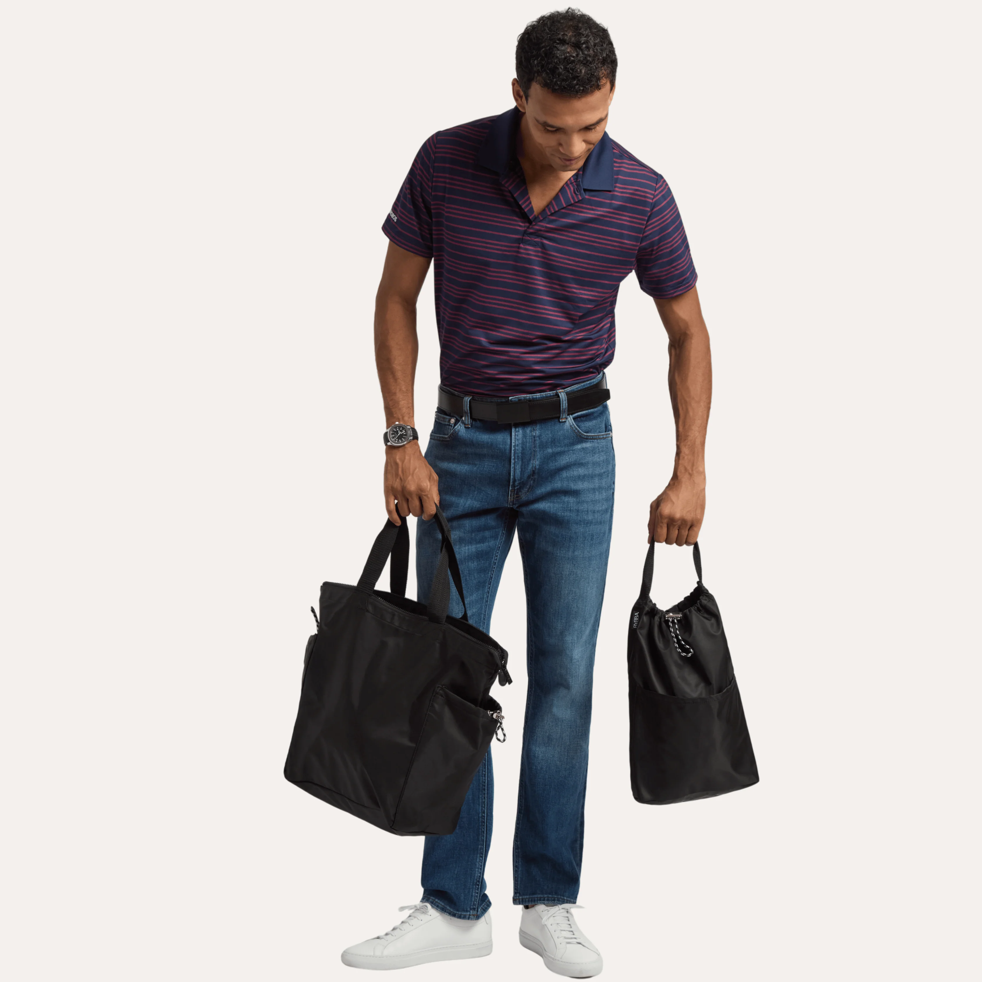 Ripple Tote Bag - Stingray Black - Recycled Nylon Zippered Tote - Image 6