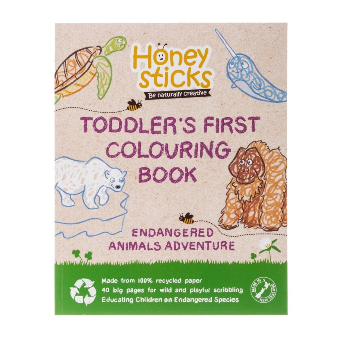 Honeysticks Coloring Book - 100% Recycled Paper, Biodegradable - Image 2