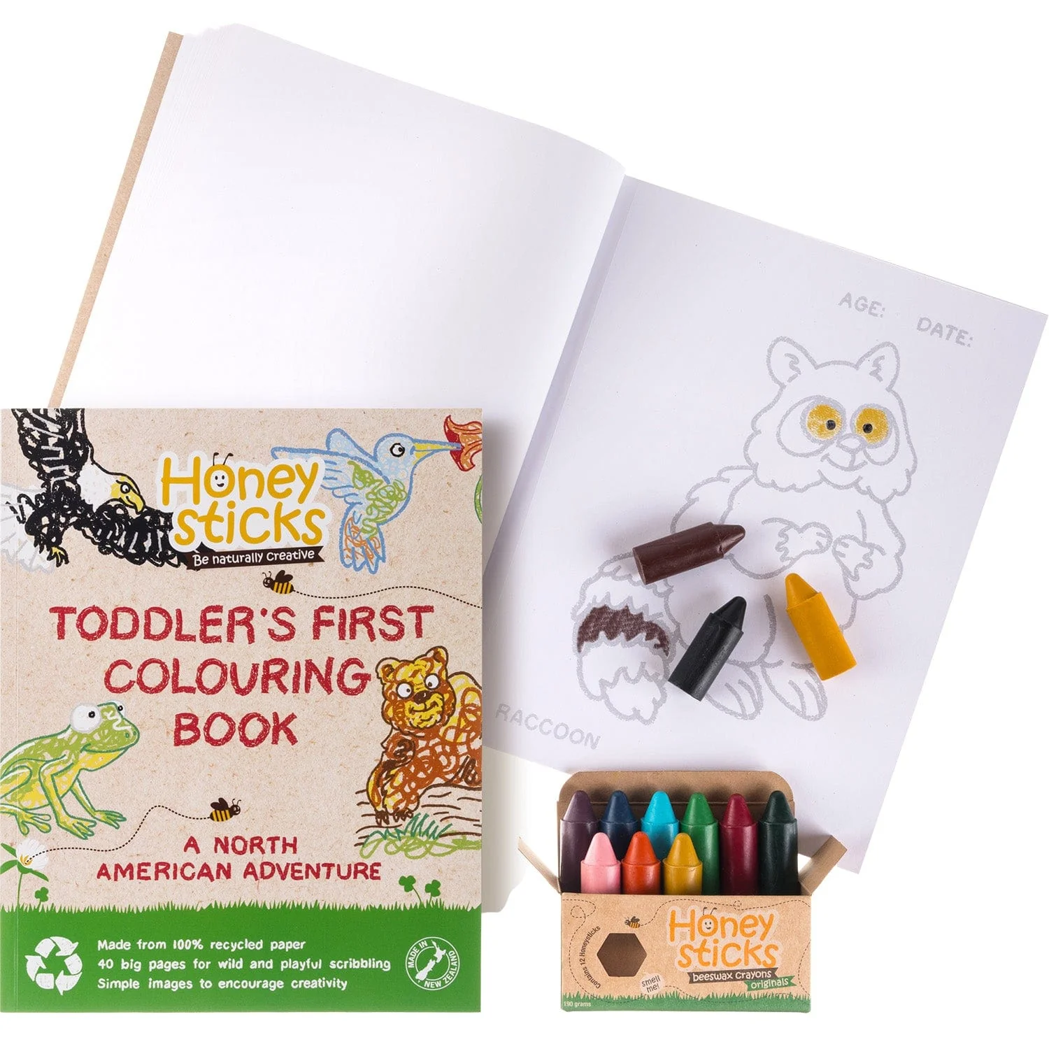 Honeysticks Coloring Book - 100% Recycled Paper, Biodegradable - Image 3